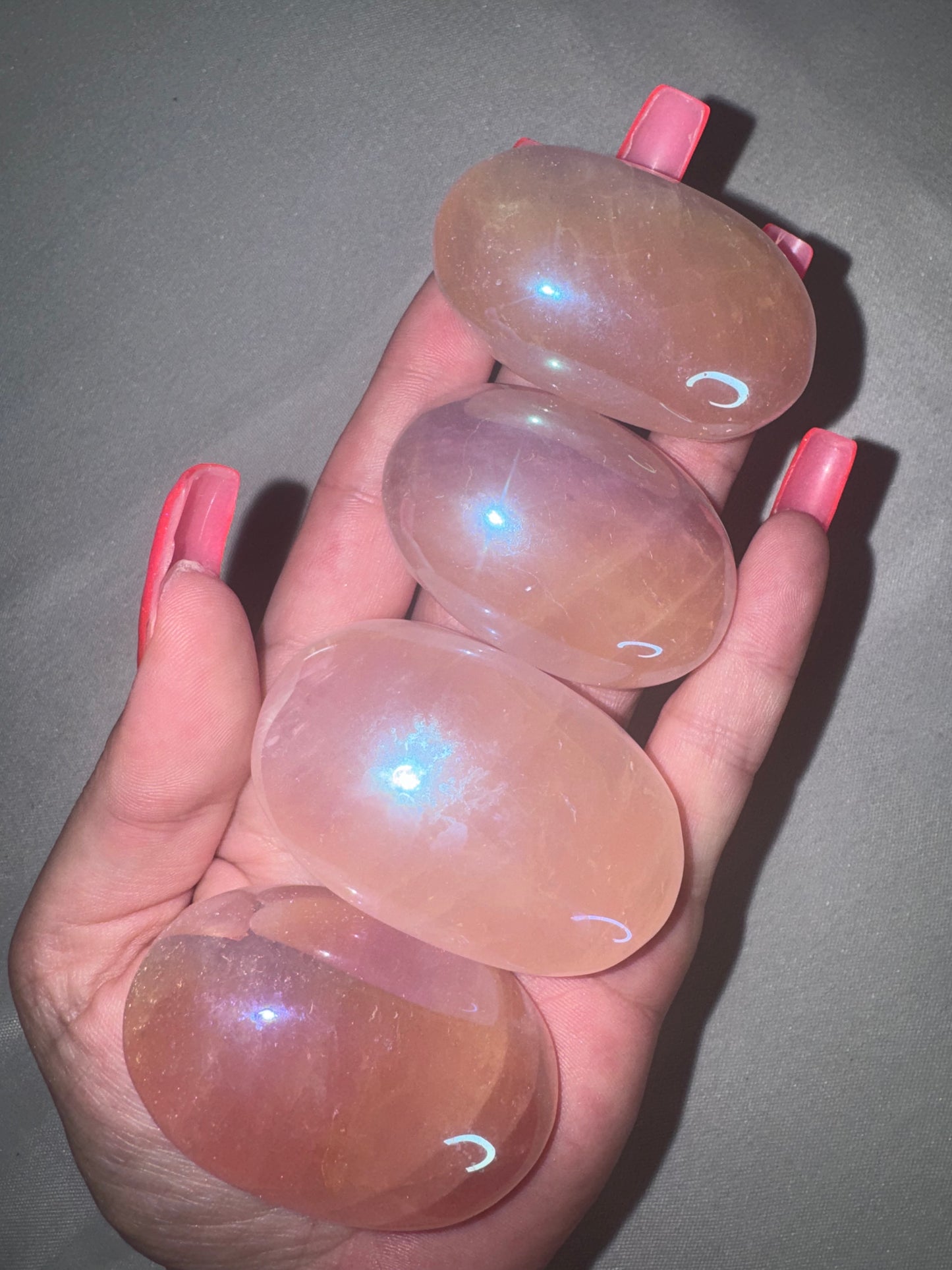 Aura Rose Quartz Palmstone
