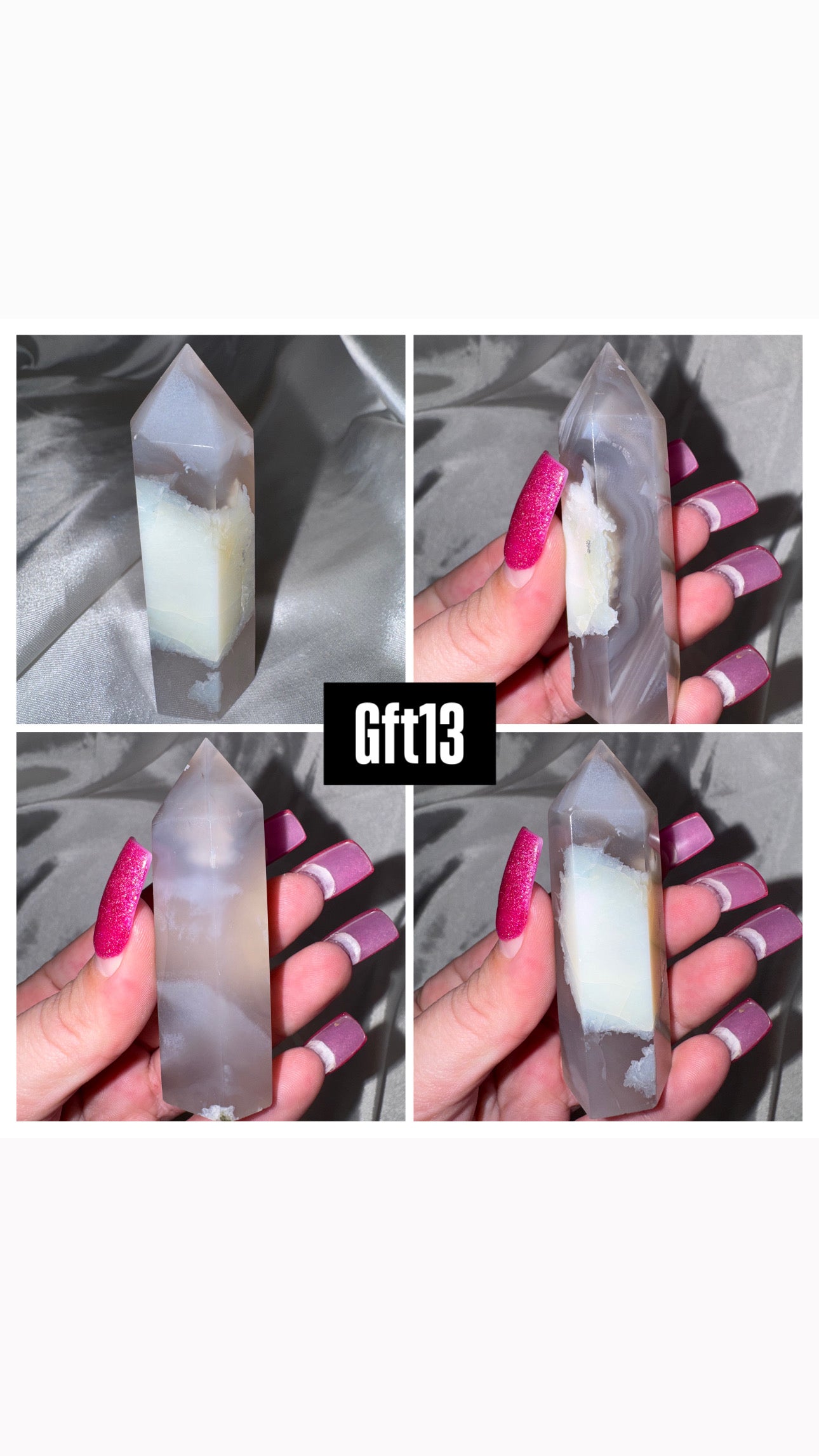 Green Flower Agate Tower
