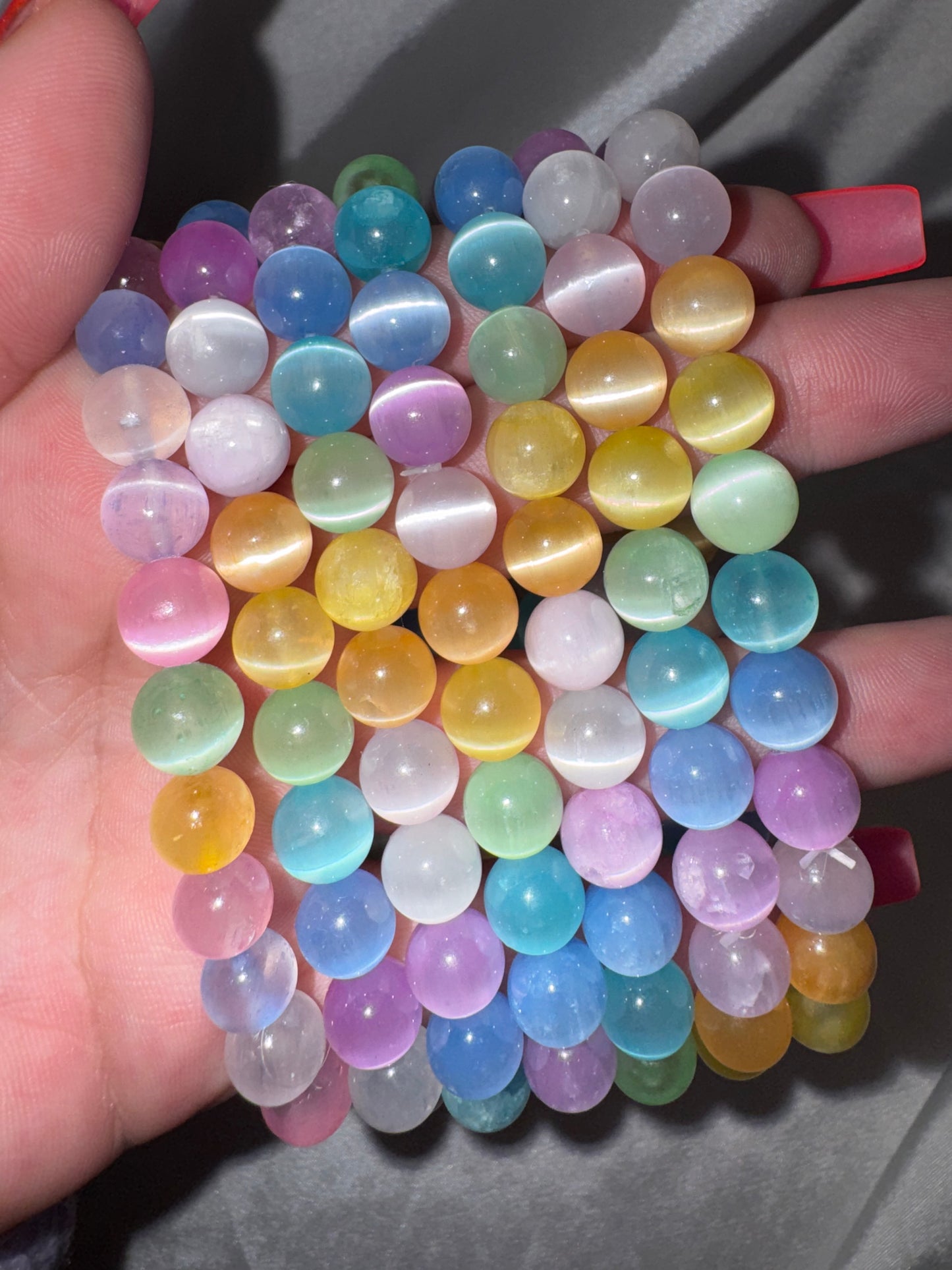 Colorful Dyed Selenite 8mm Bracelet
