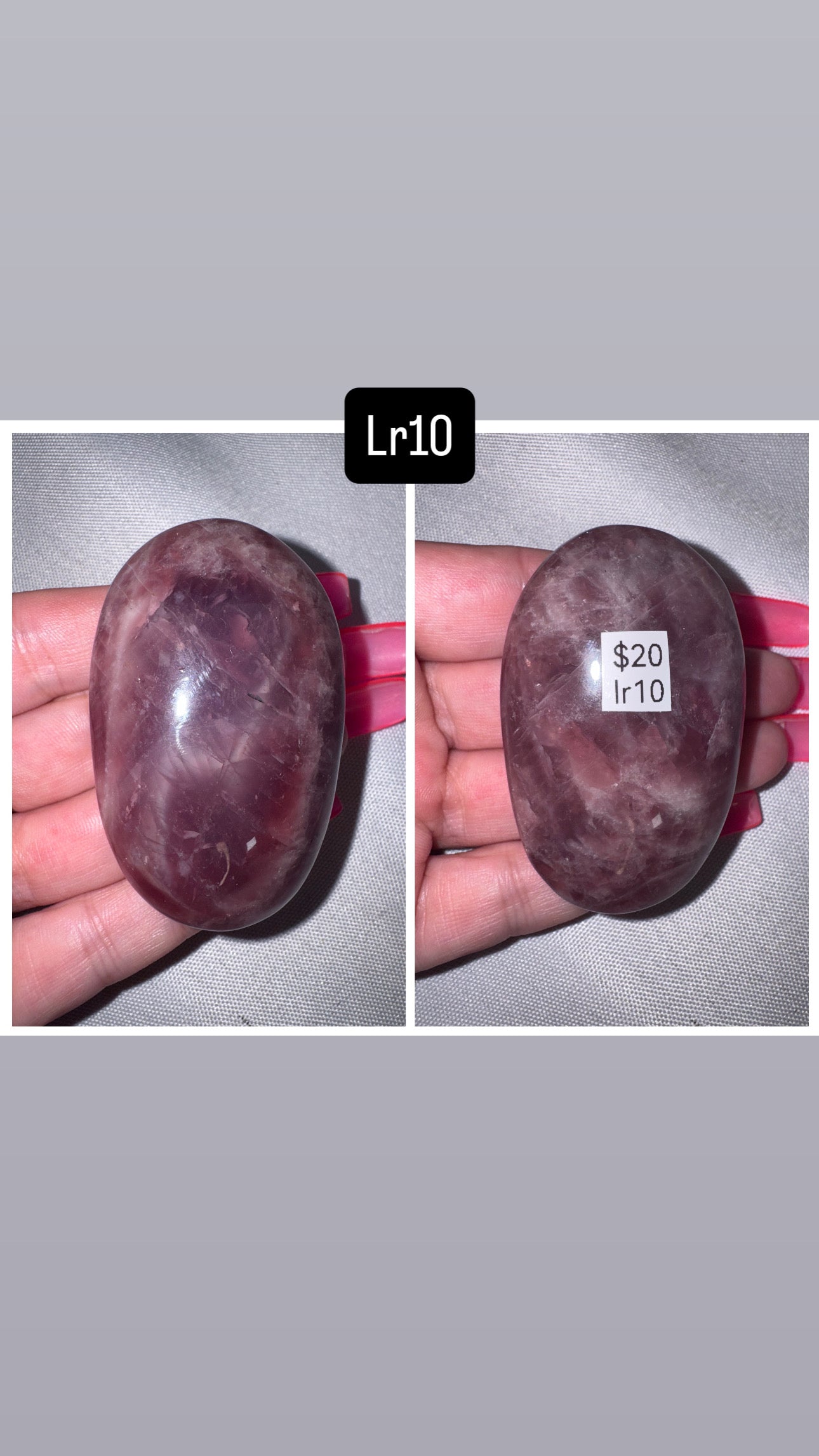Lavender Rose Quartz Palmstone