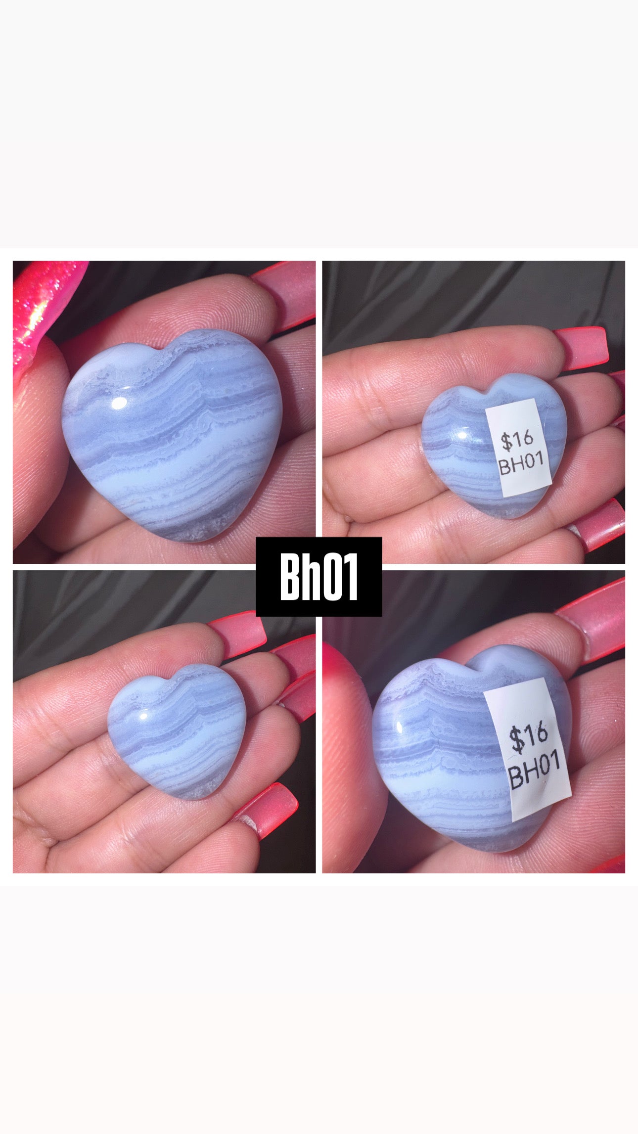 Blue Lace Agate AAA Heart