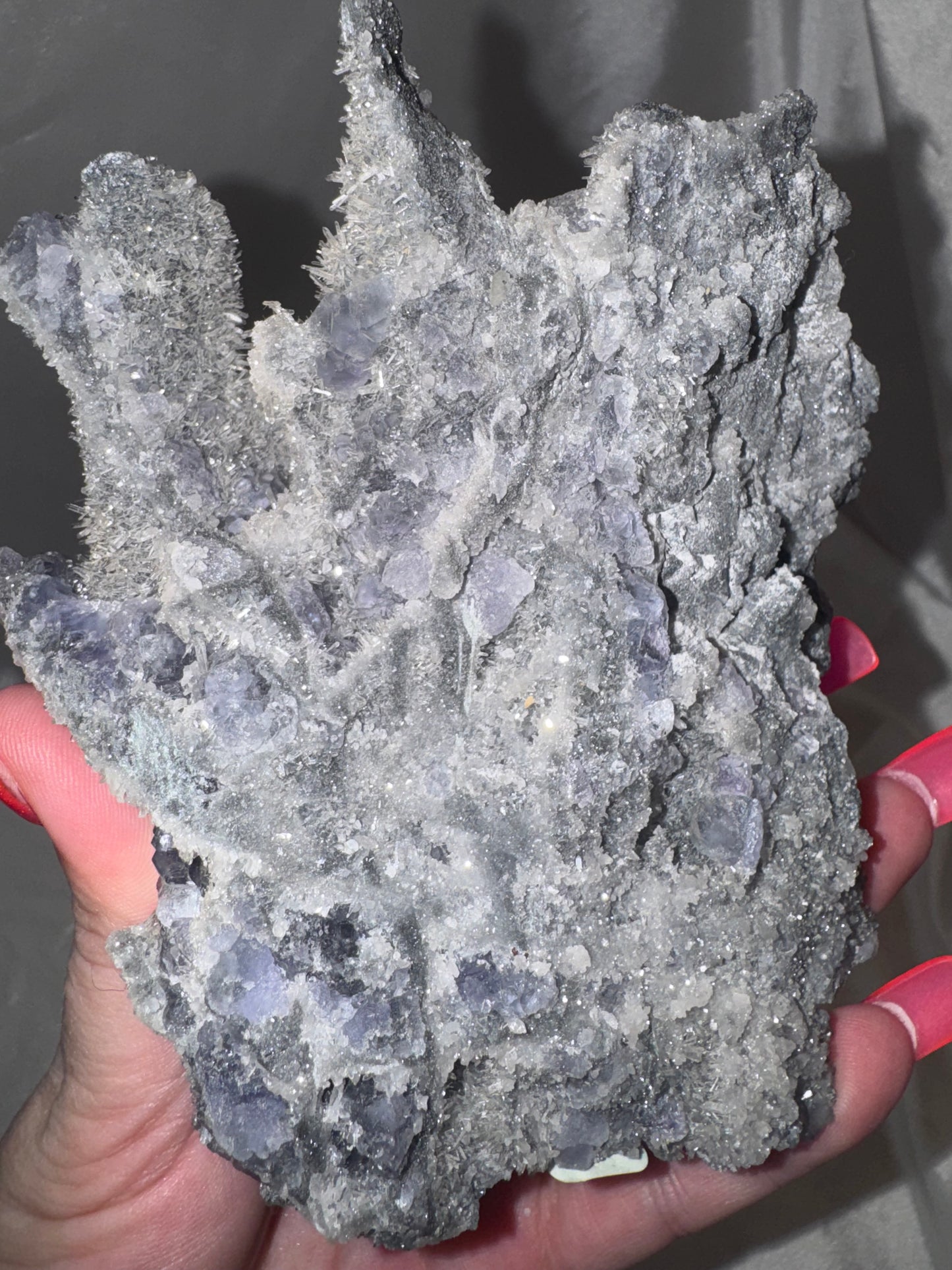 “Tanzanite” Fluorite with Needle Quartz XL Display Specimen