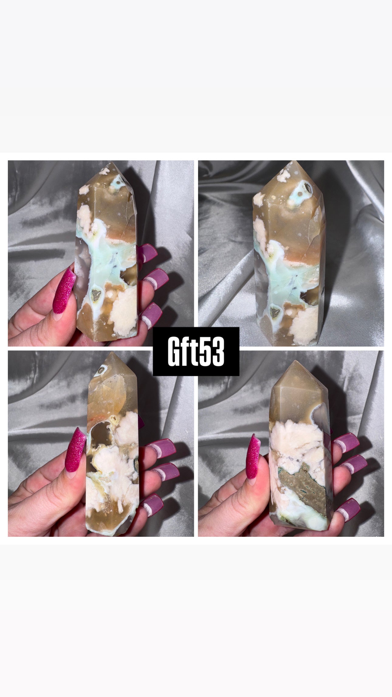Green Flower Agate Tower
