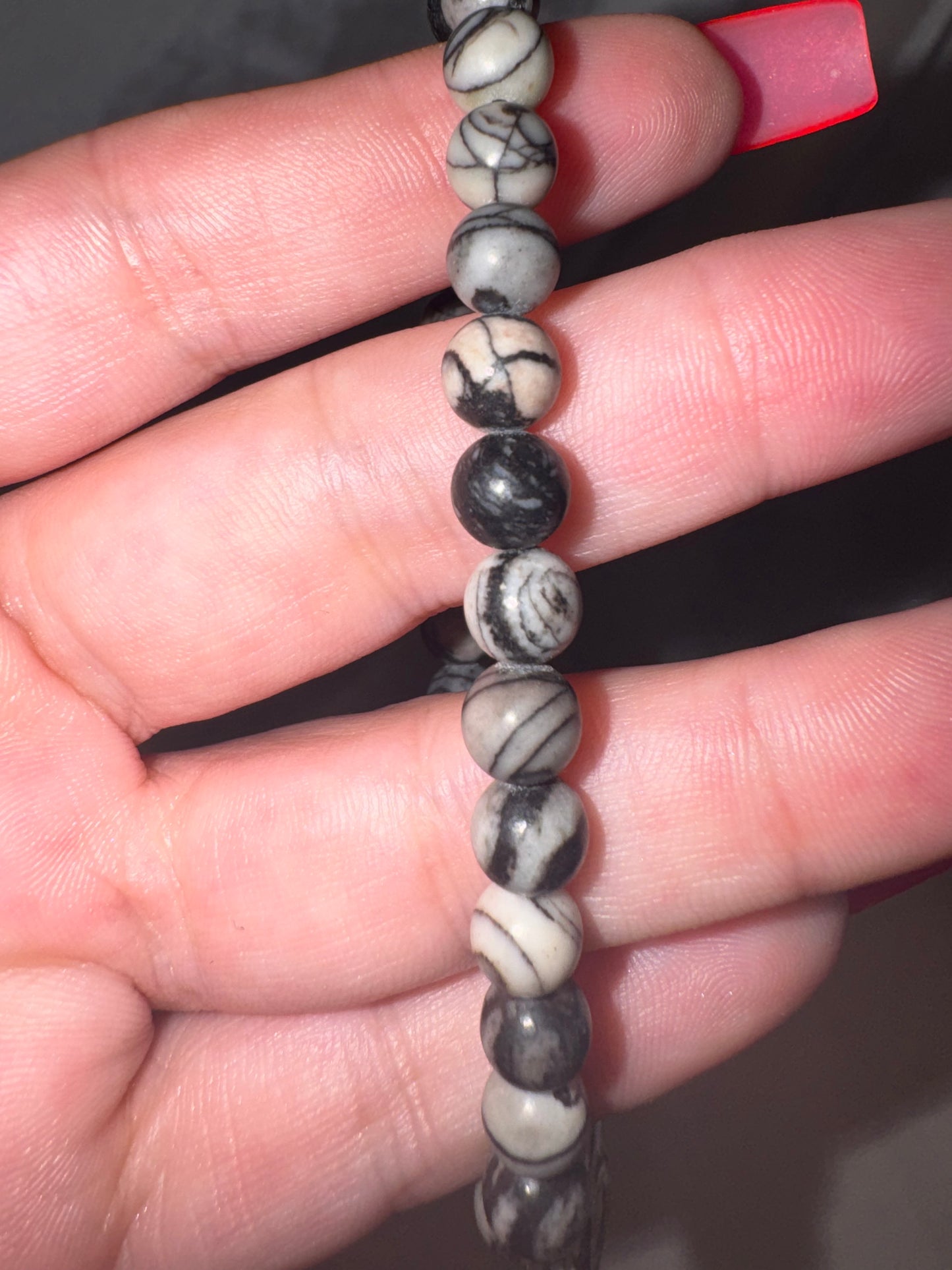 Spiderweb Jasper 6mm Bracelet with Spider Charm (last one!)