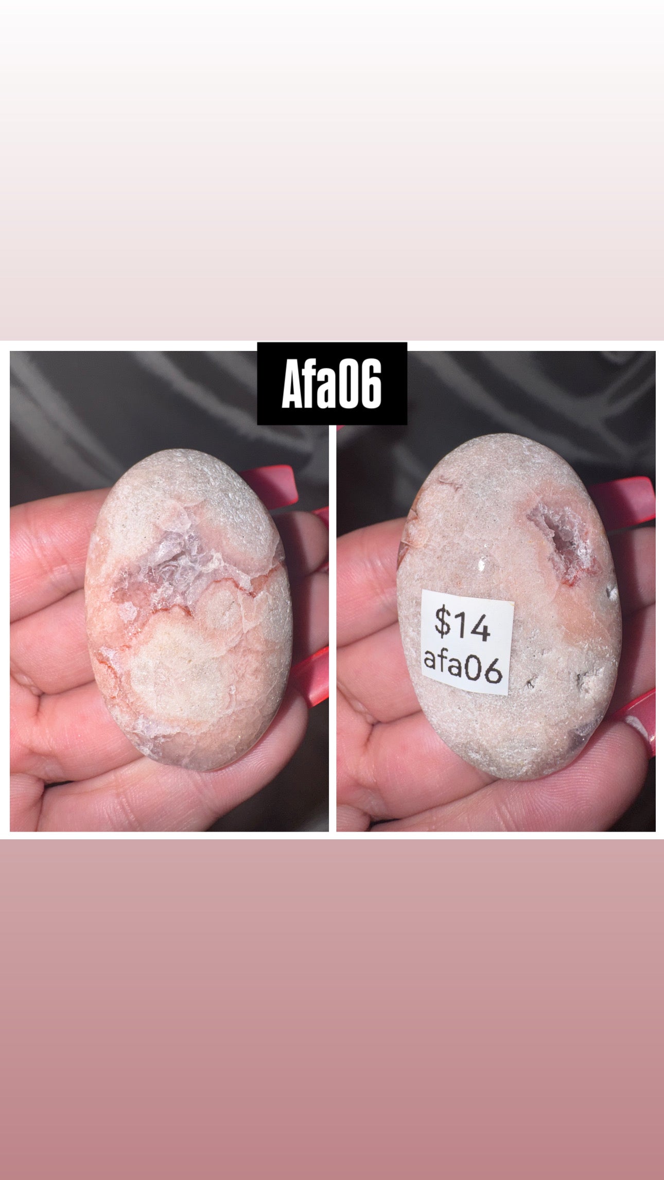 Amethyst Flower Agate AAA Heart/Palmstone