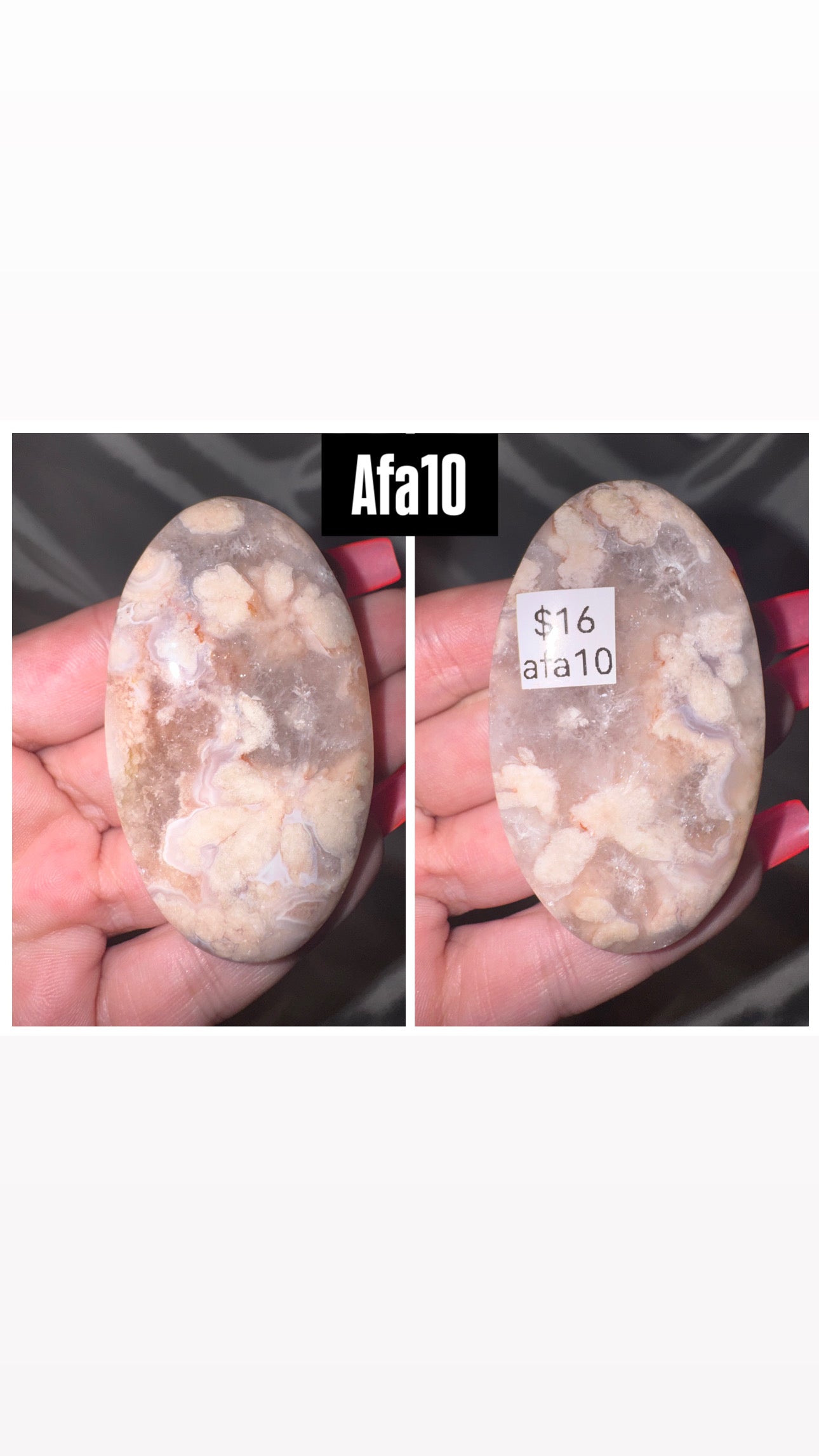 Amethyst Flower Agate AAA Heart/Palmstone