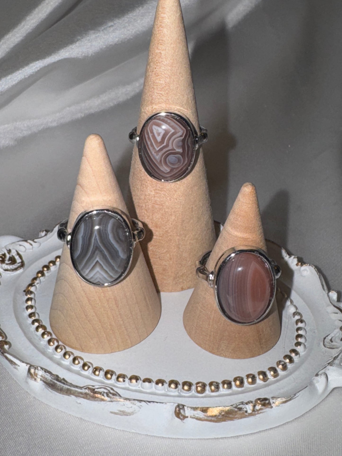 Botswana Agate AAA Adjustable Ring