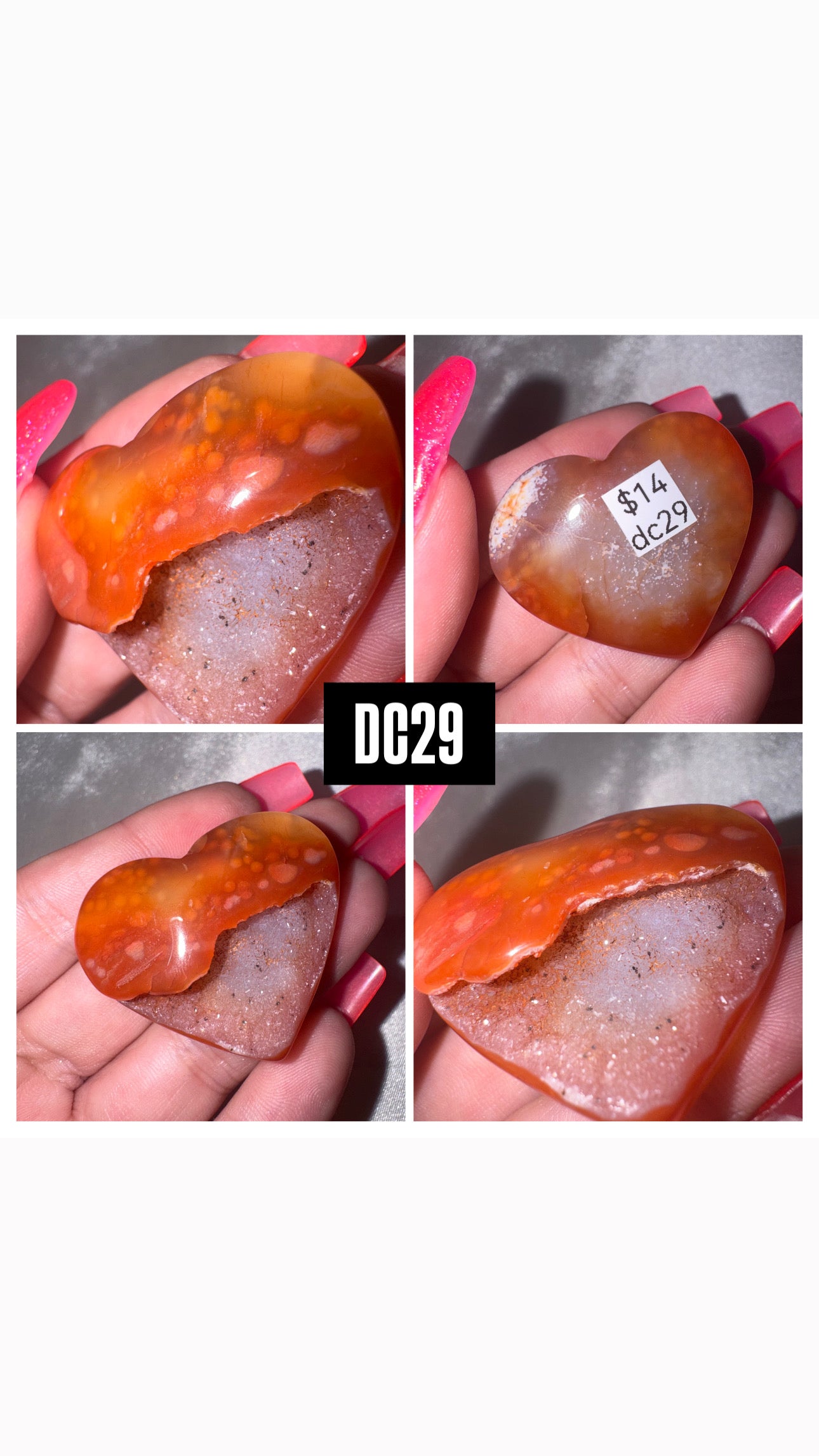 Druzy Carnelian Heart/Palmstone