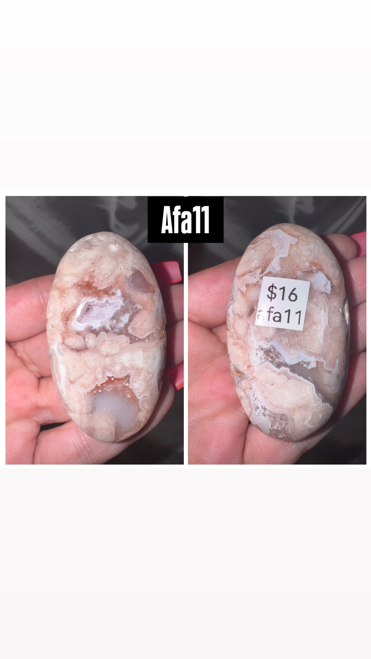 Amethyst Flower Agate AAA Heart/Palmstone