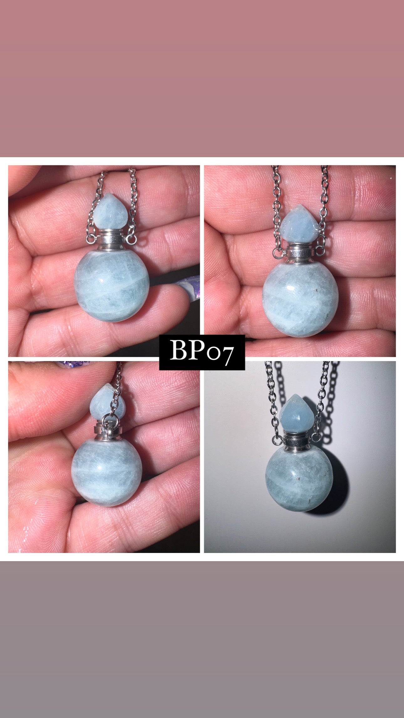 Aquamarine Bottle Necklace