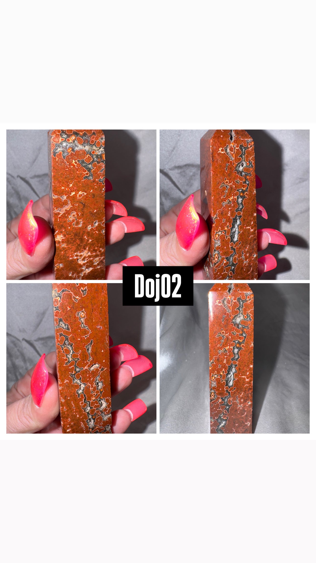 Red Druzy Ocean Jasper Obleisk