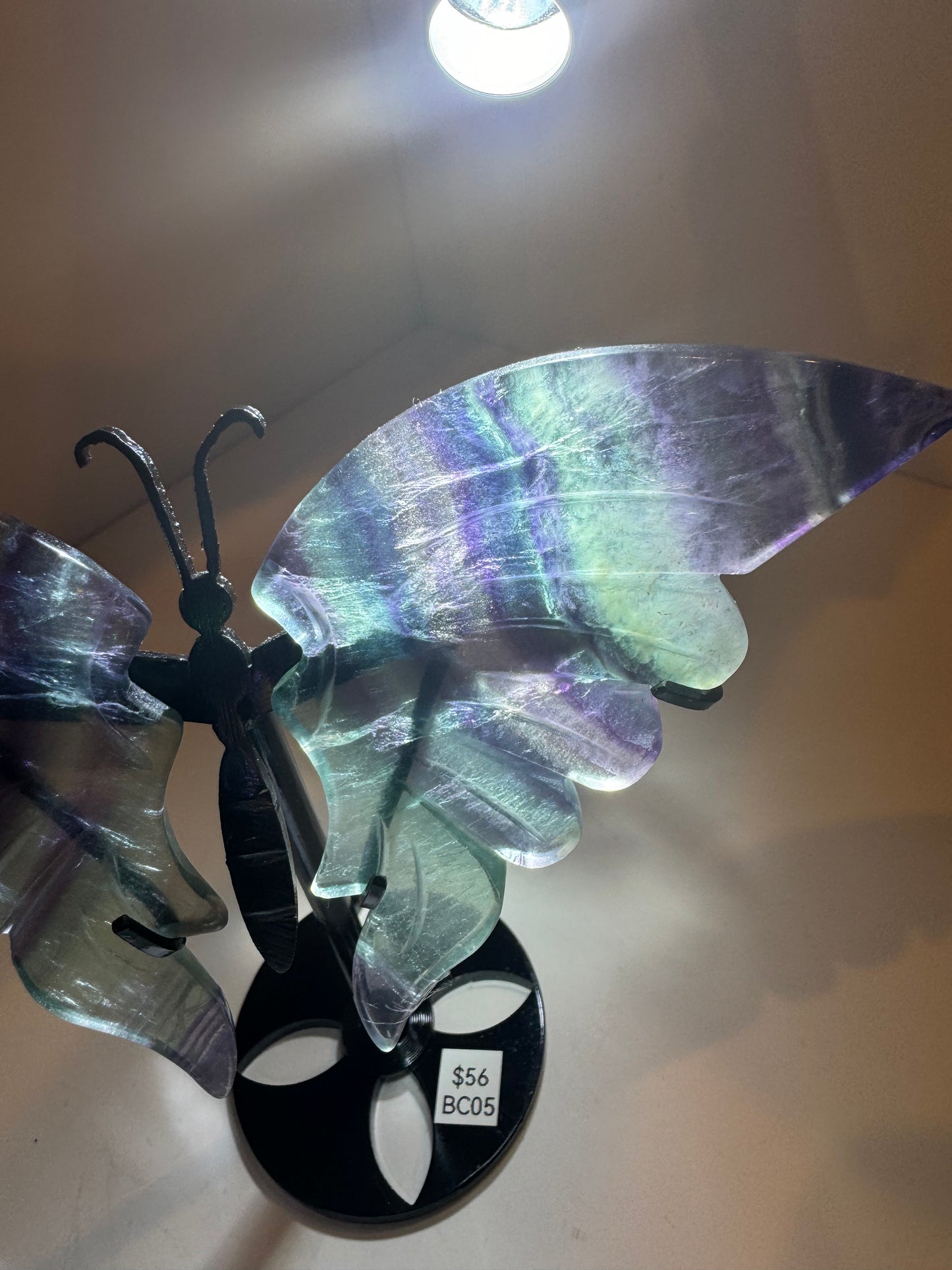 Fluorite Large Butterfly on Stand