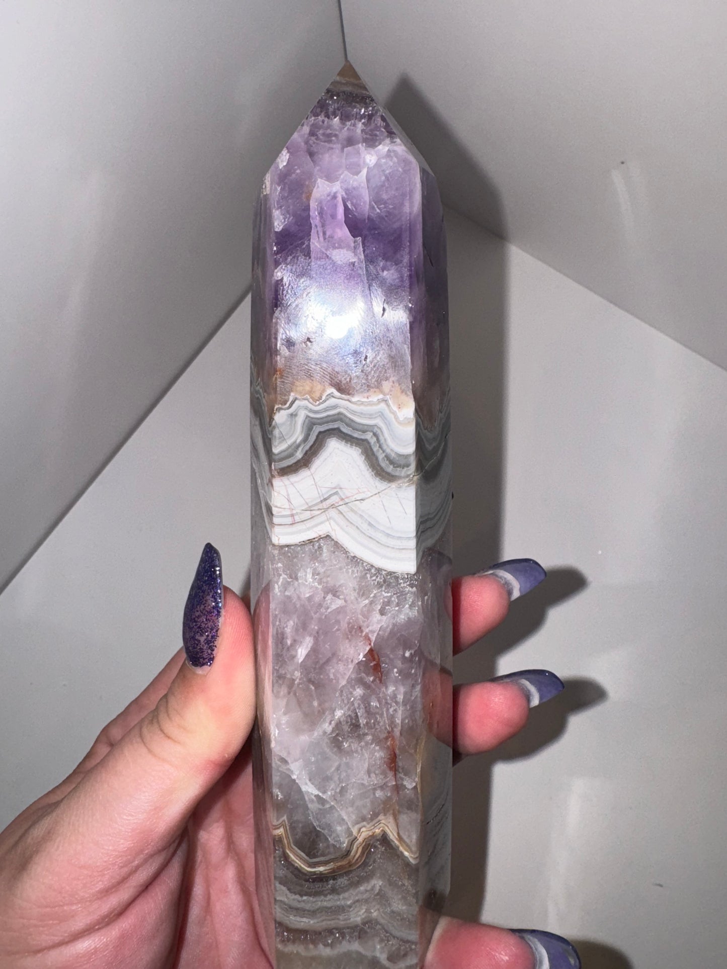 Amethyst Crazy Lace Agate Large Tower