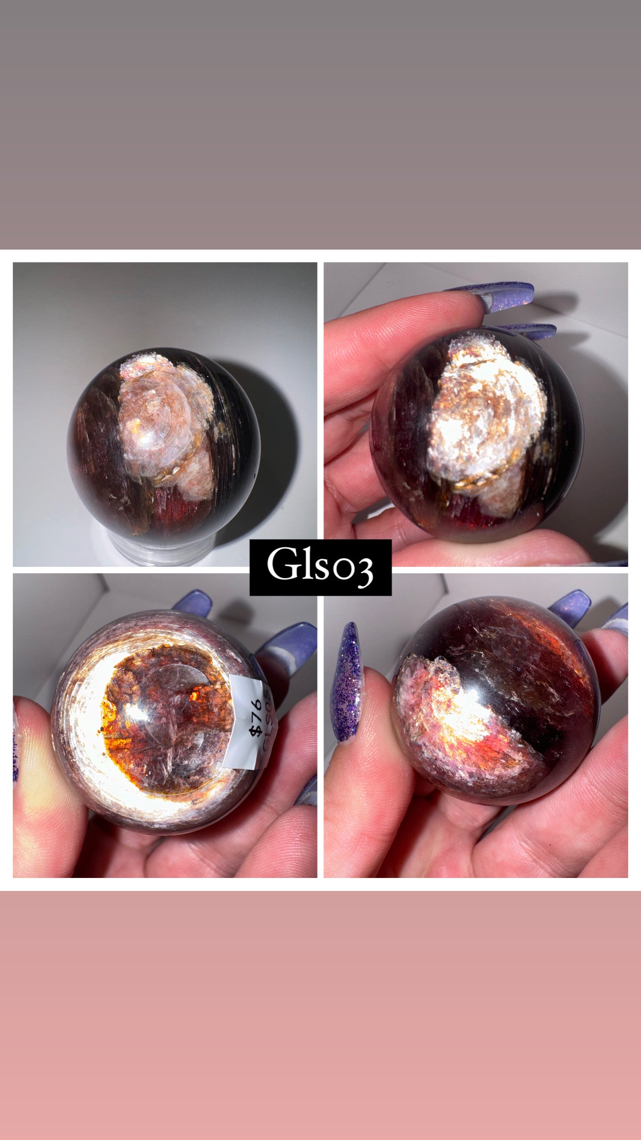 Gem Lepidolite AA Sphere