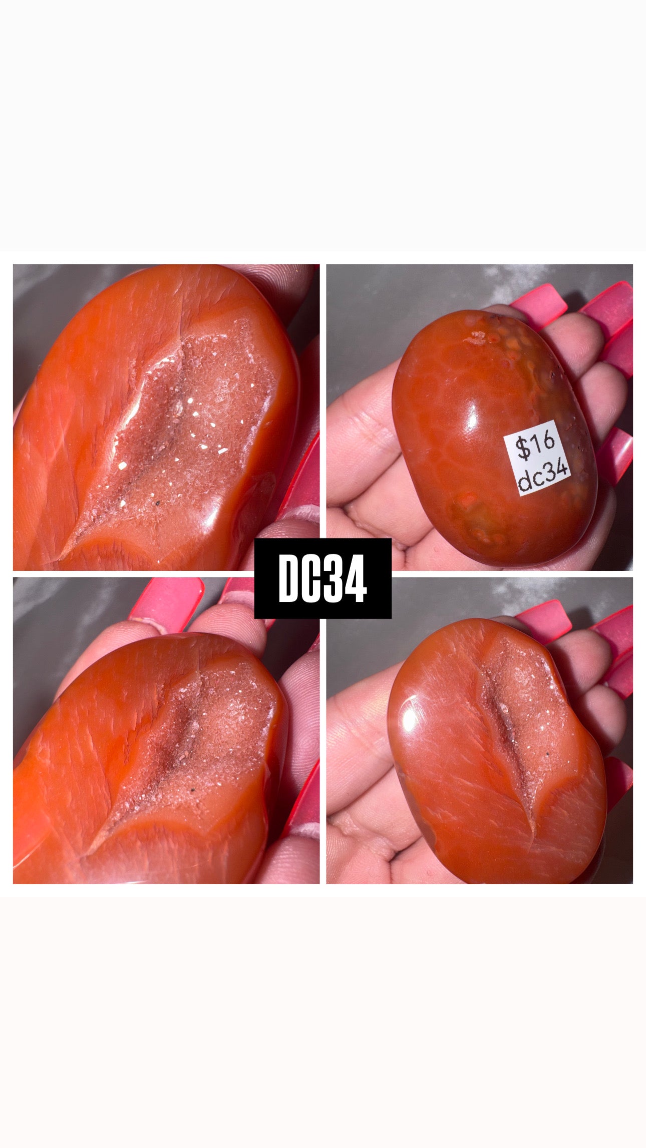 Druzy Carnelian Heart/Palmstone