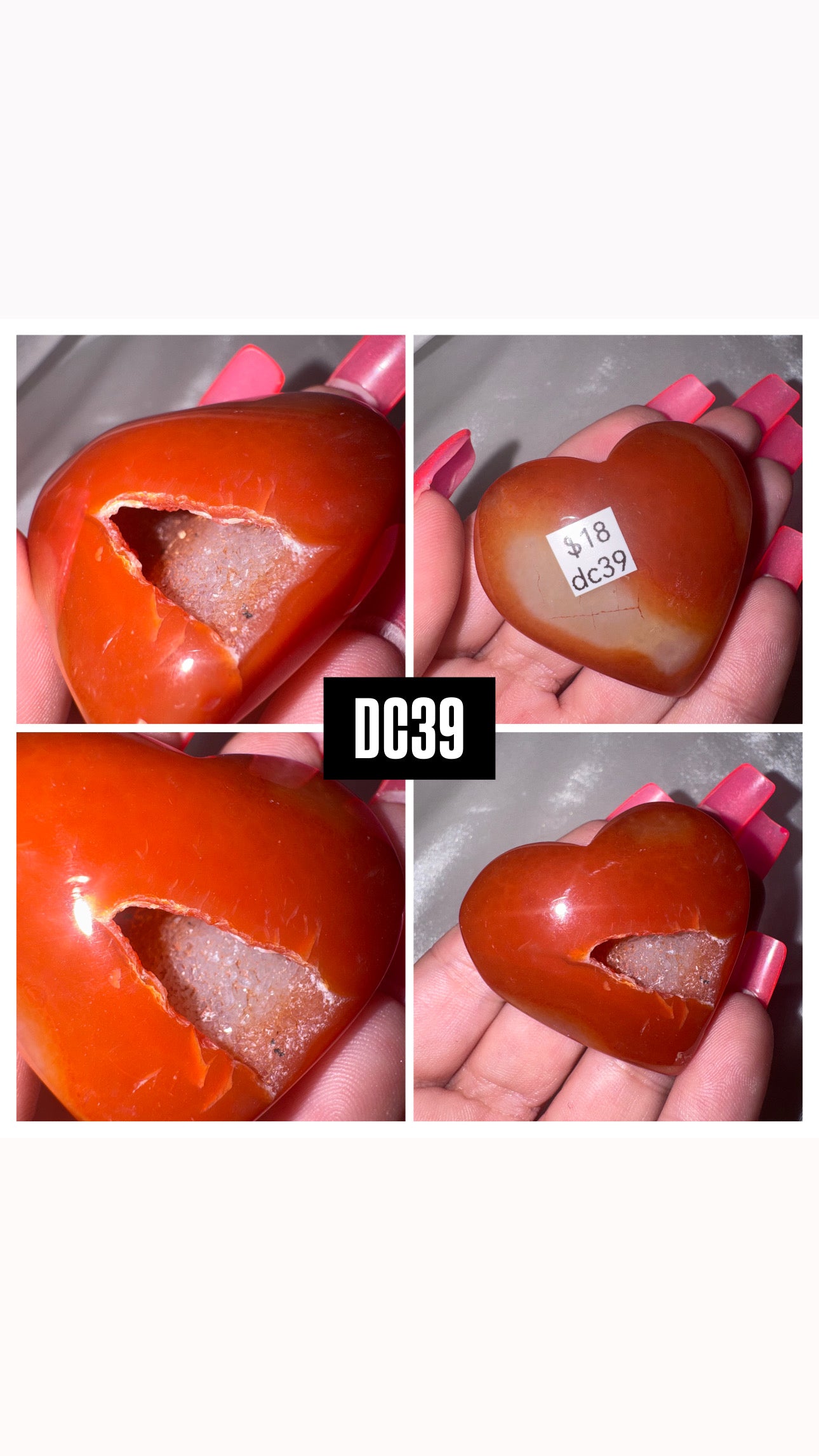 Druzy Carnelian Heart/Palmstone
