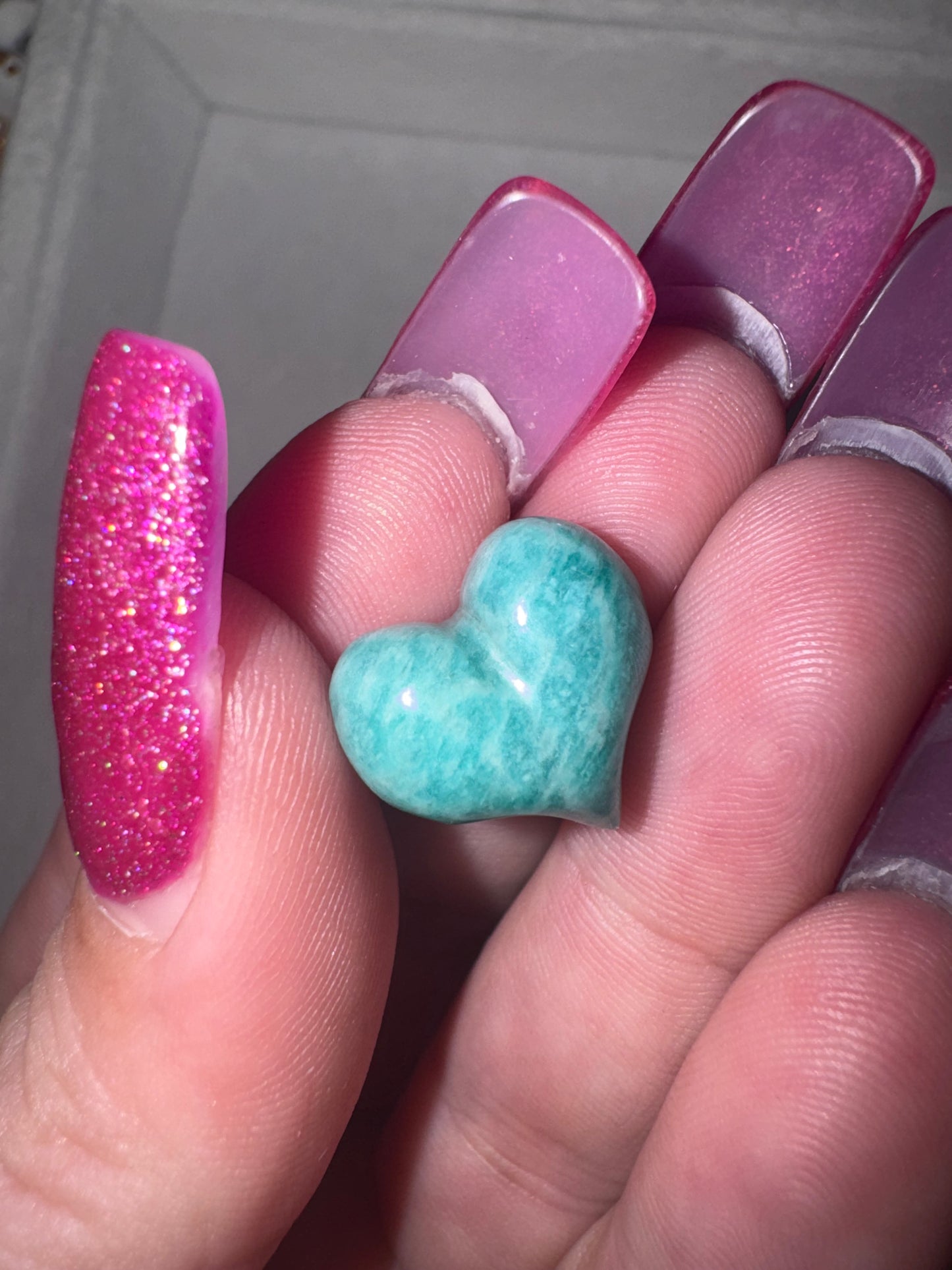 Amazonite Puffy Heart Mini