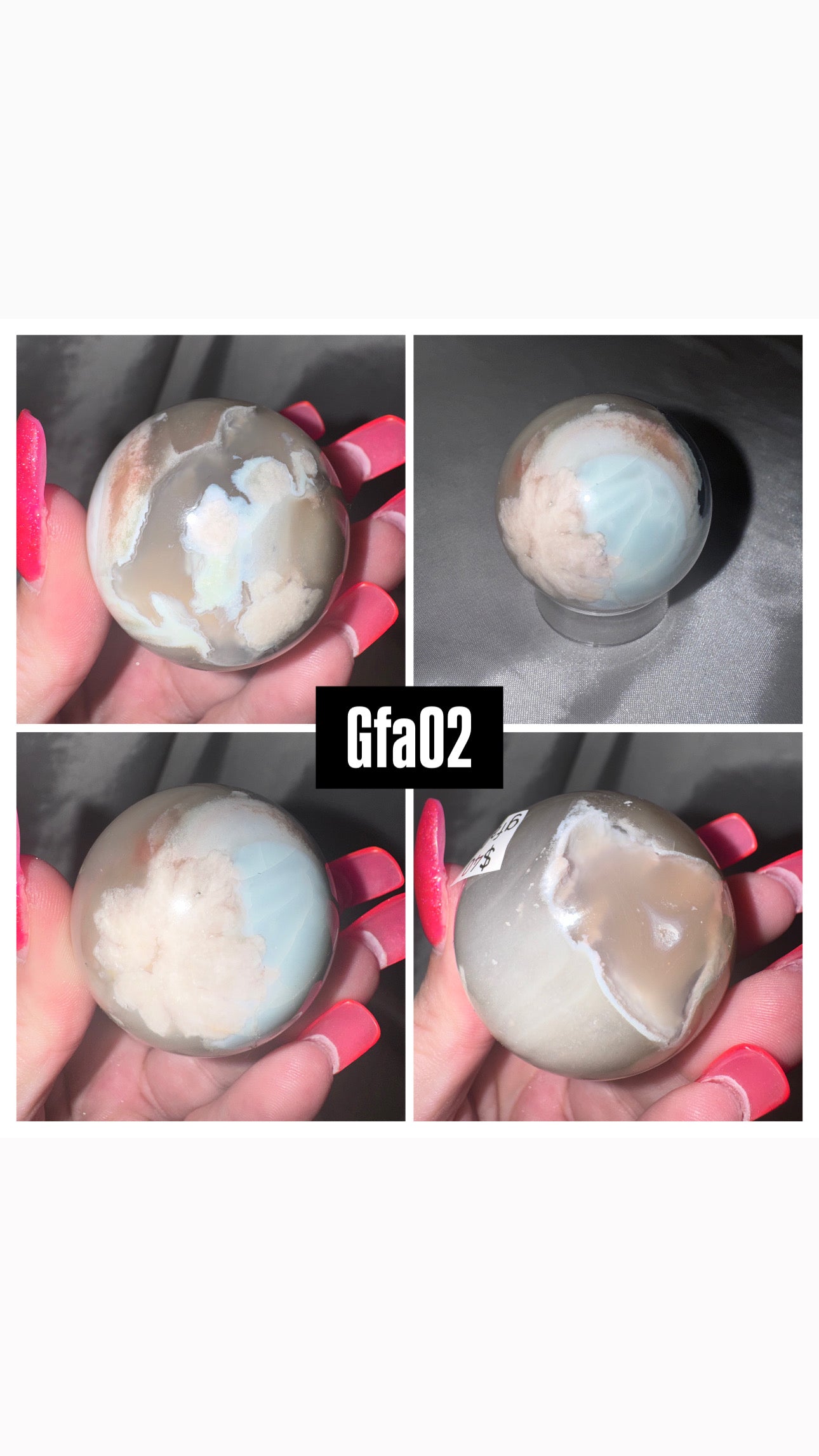 Green Flower Agate Sphere