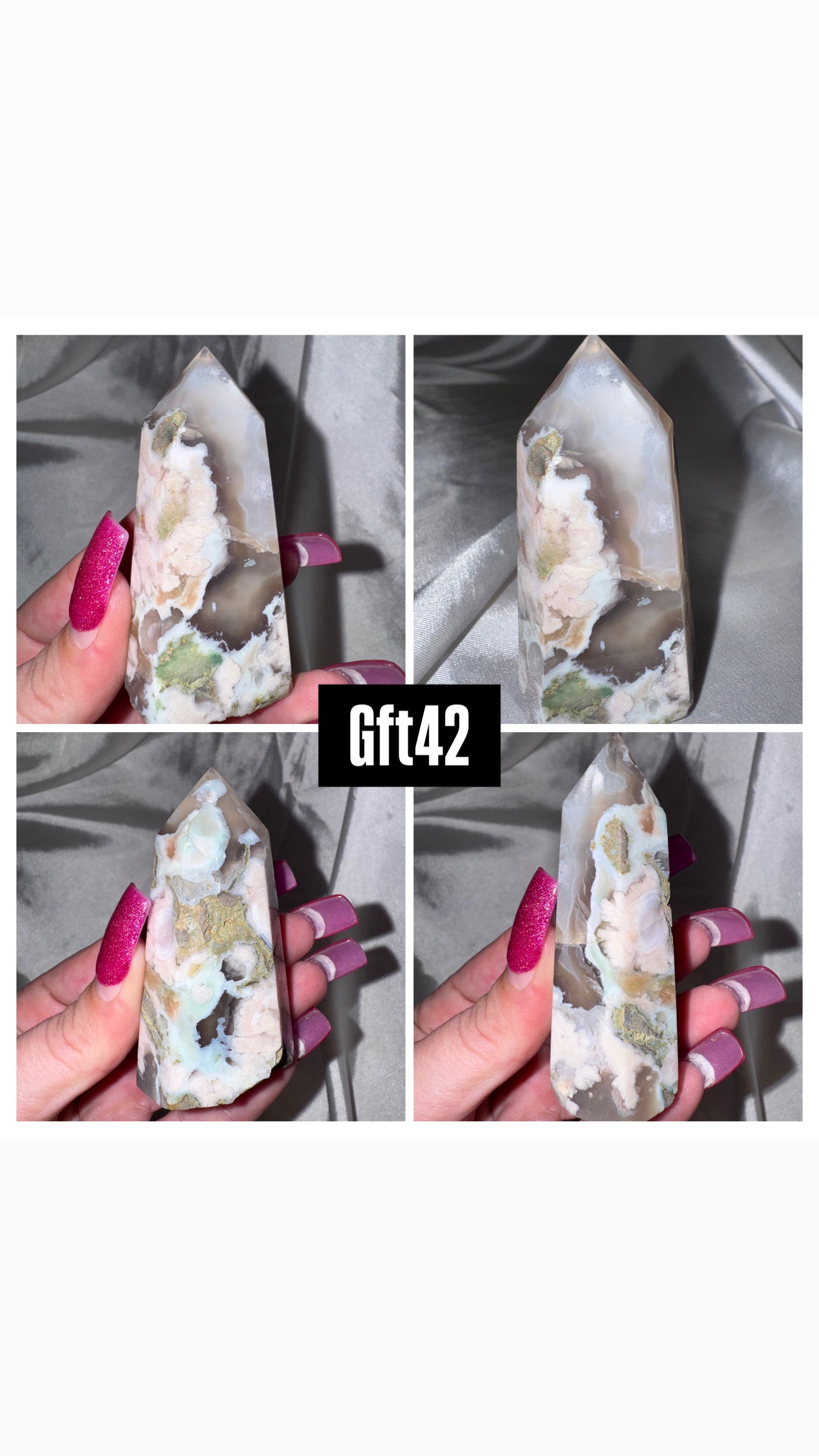 Green Flower Agate Tower