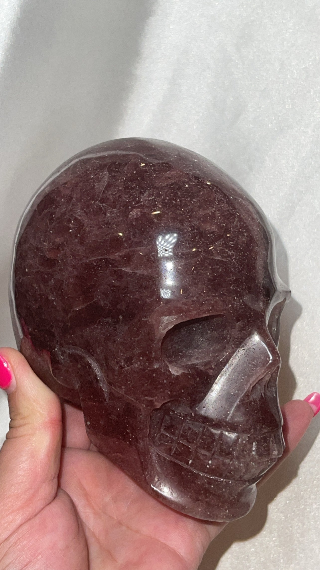 Strawberry Quartz AA XL Skull