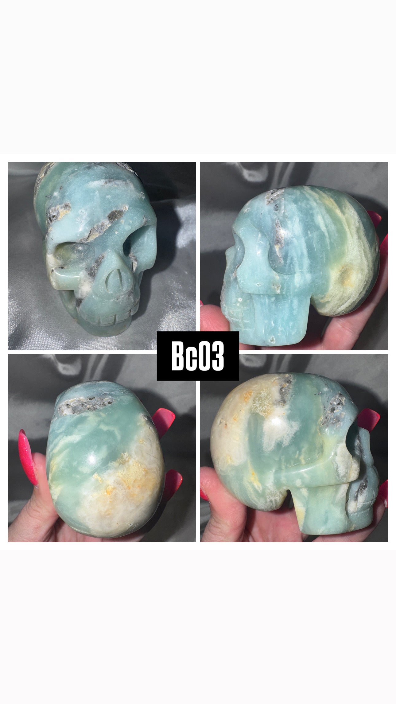 Blue Sky Quartz Large Skull
