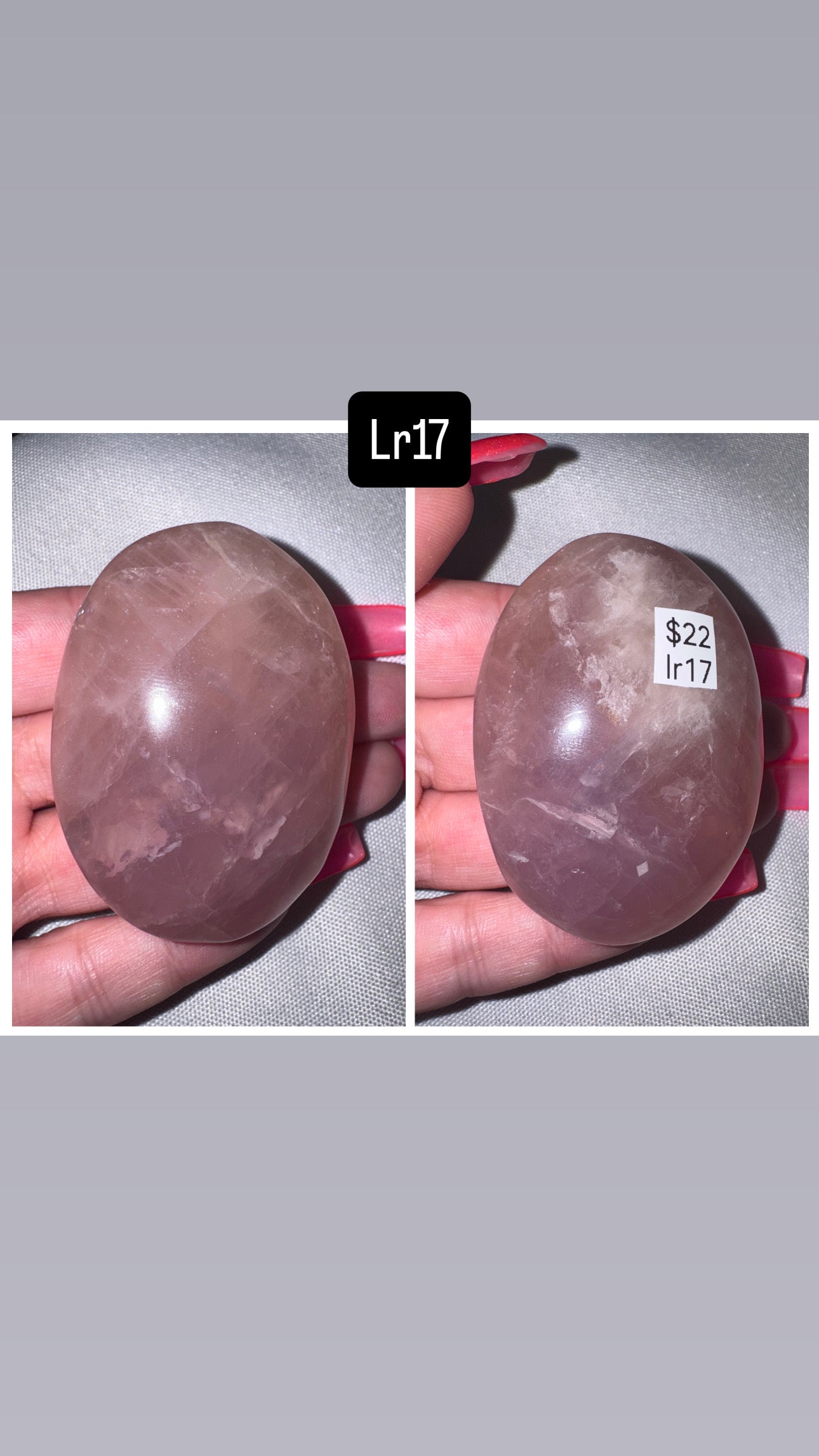 Lavender Rose Quartz Palmstone