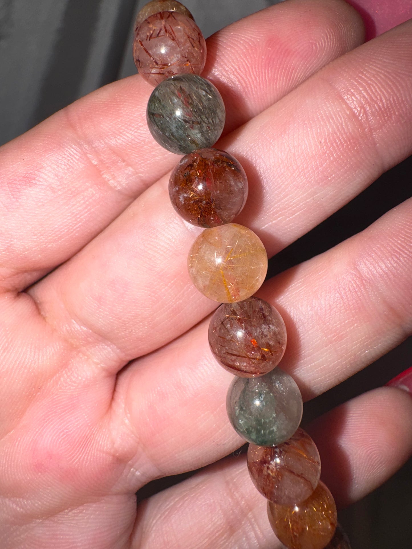 Colorful Rutile Quartz 8mm Bracelet (last one!)