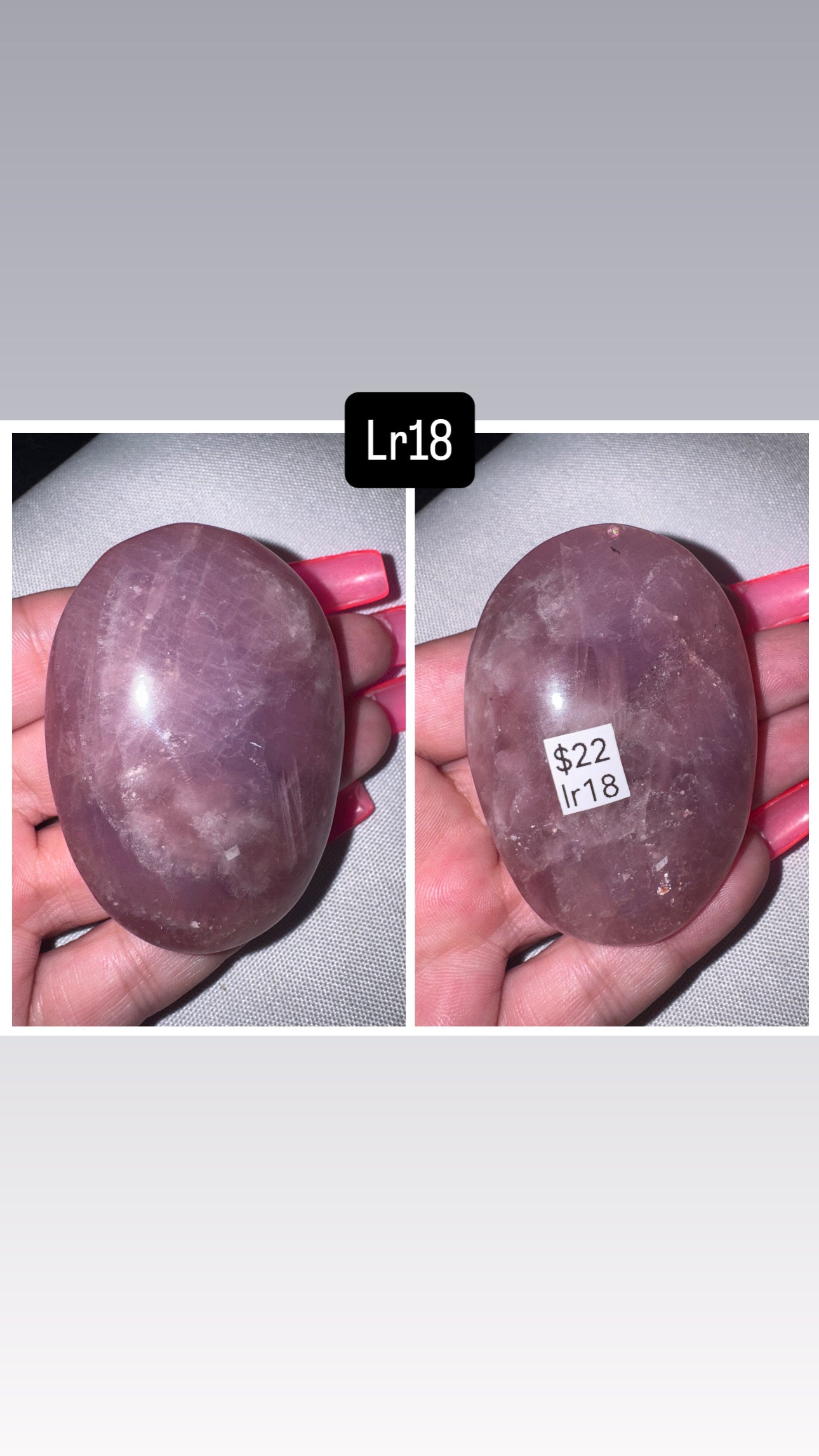 Lavender Rose Quartz Palmstone