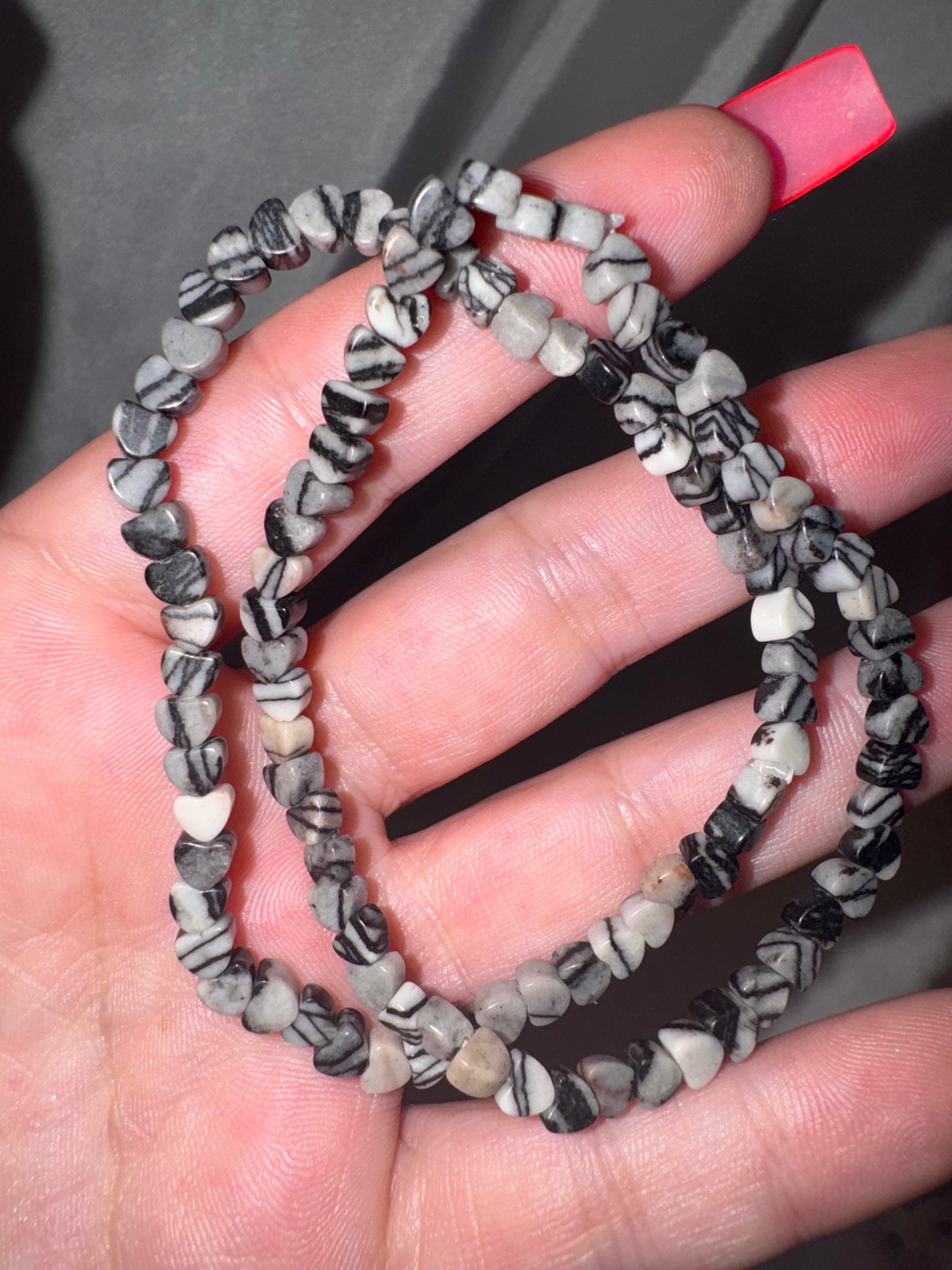Spiderweb Jasper Heart Bracelet