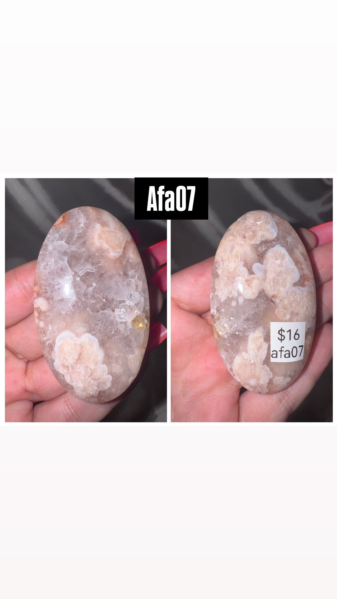 Amethyst Flower Agate AAA Heart/Palmstone