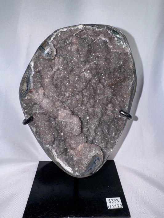 Uruguay Galaxy Amethyst Large Freeform on stand