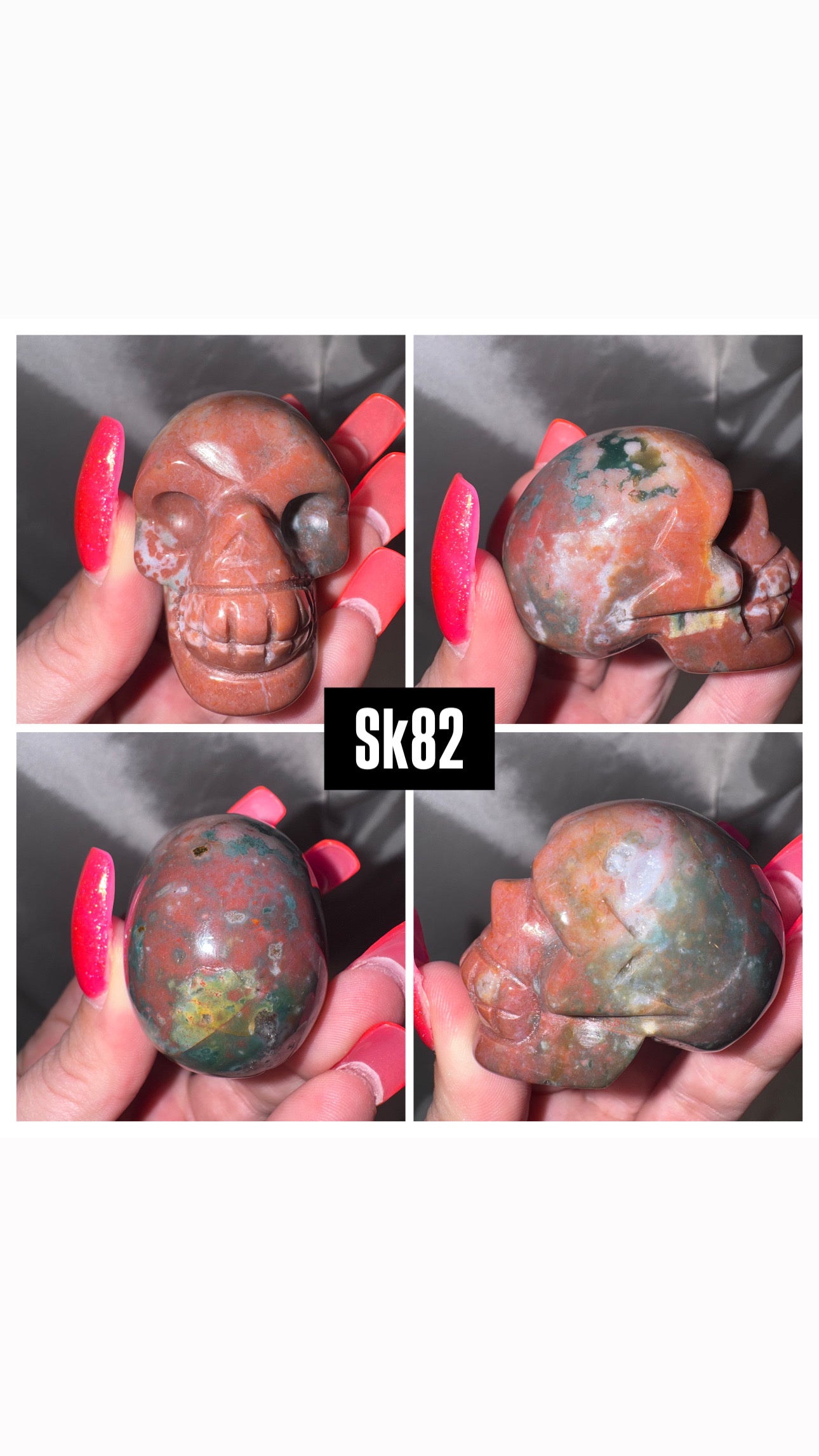 Ocean Jasper Moss Agate AAA Skull