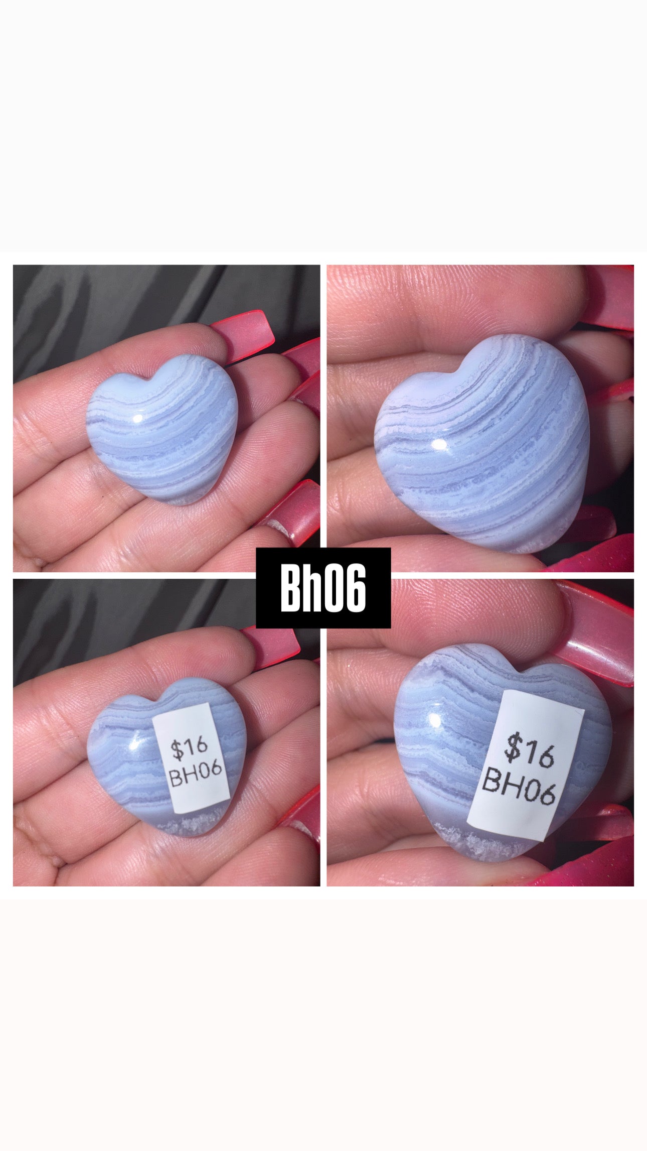 Blue Lace Agate AAA Heart