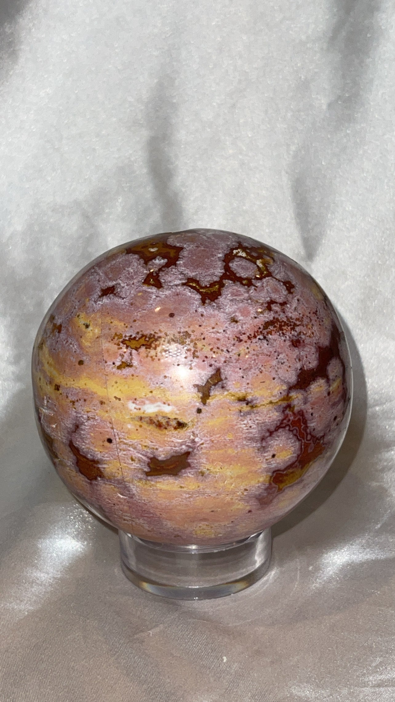 Pink Ocean Jasper AAA XL Sphere (88mm)