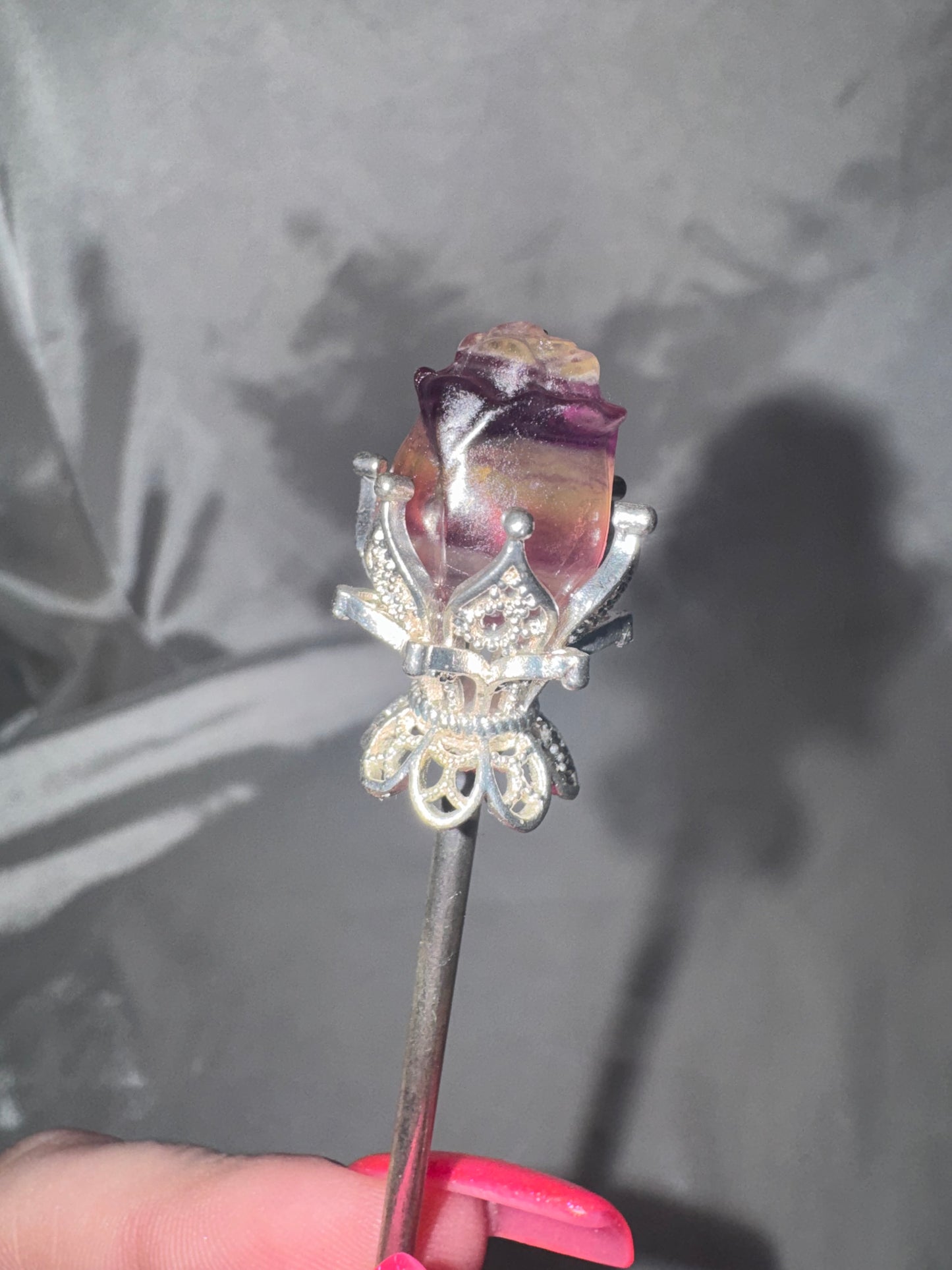 Fluorite Rose Hair Stick