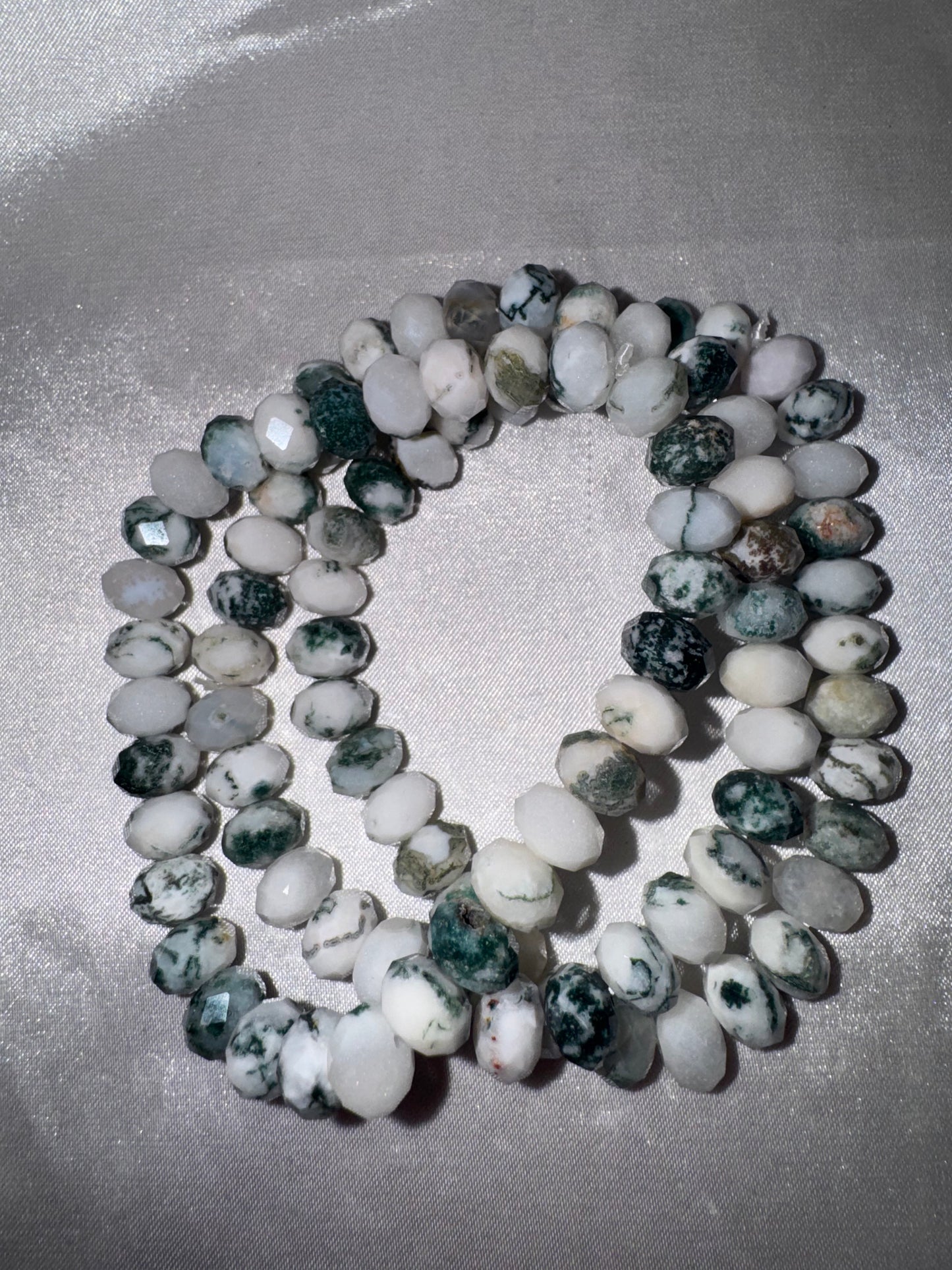 Tree Agate 8mm Faceted Bracelet
