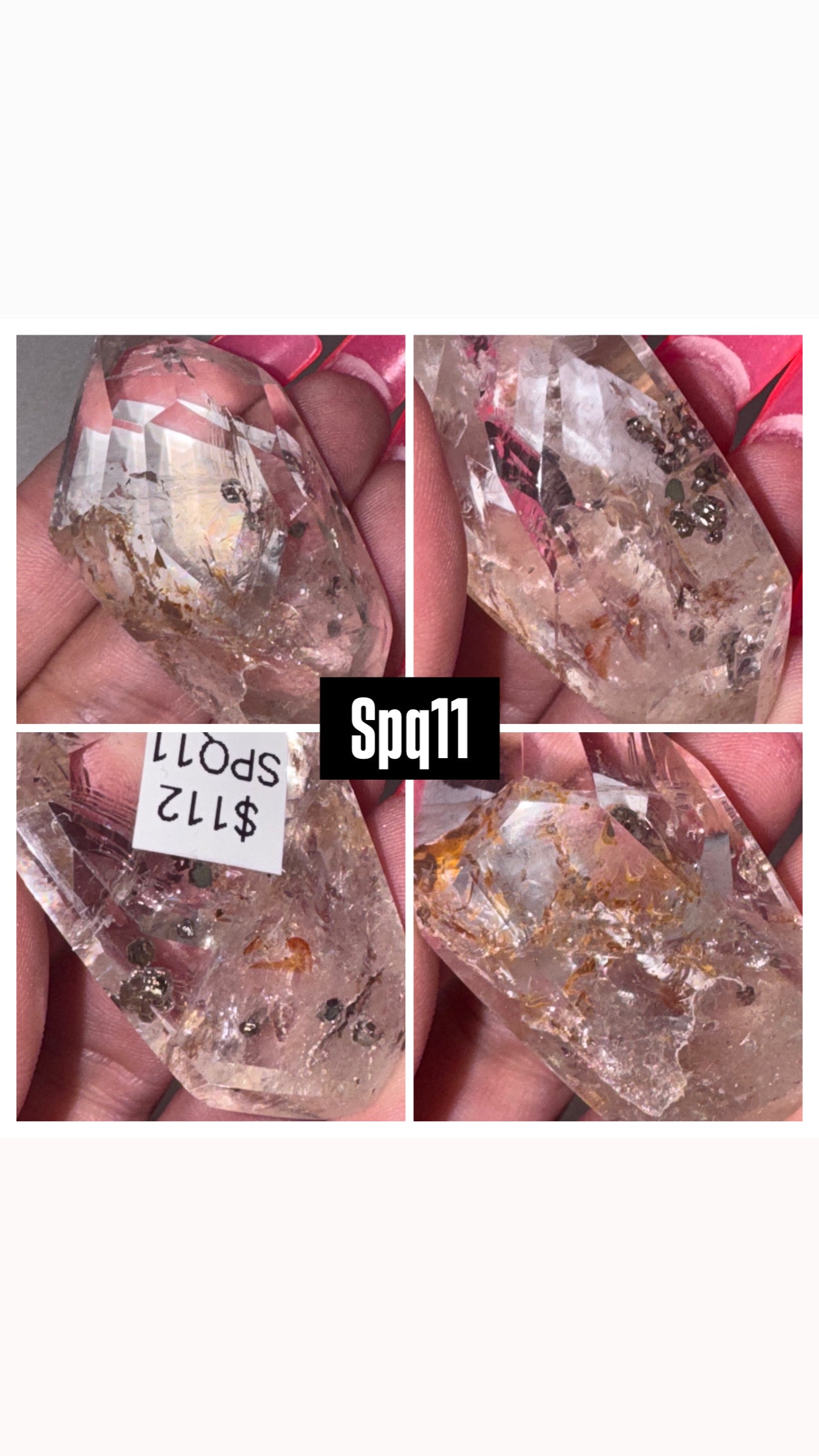 Pyrite Included Quartz Tower/Freefrom- Super Rare