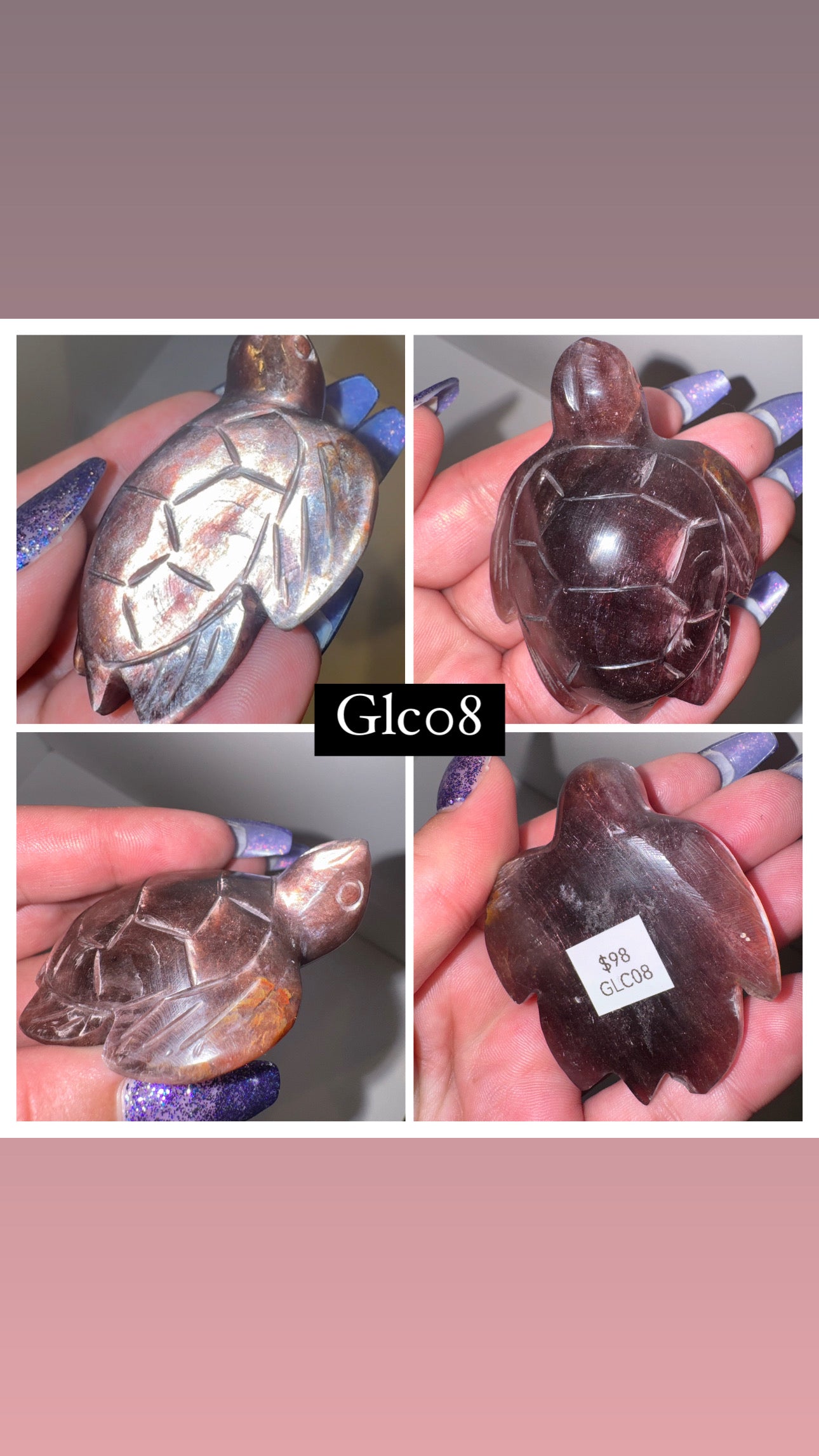 Gem Lepidolite Sea Turtle