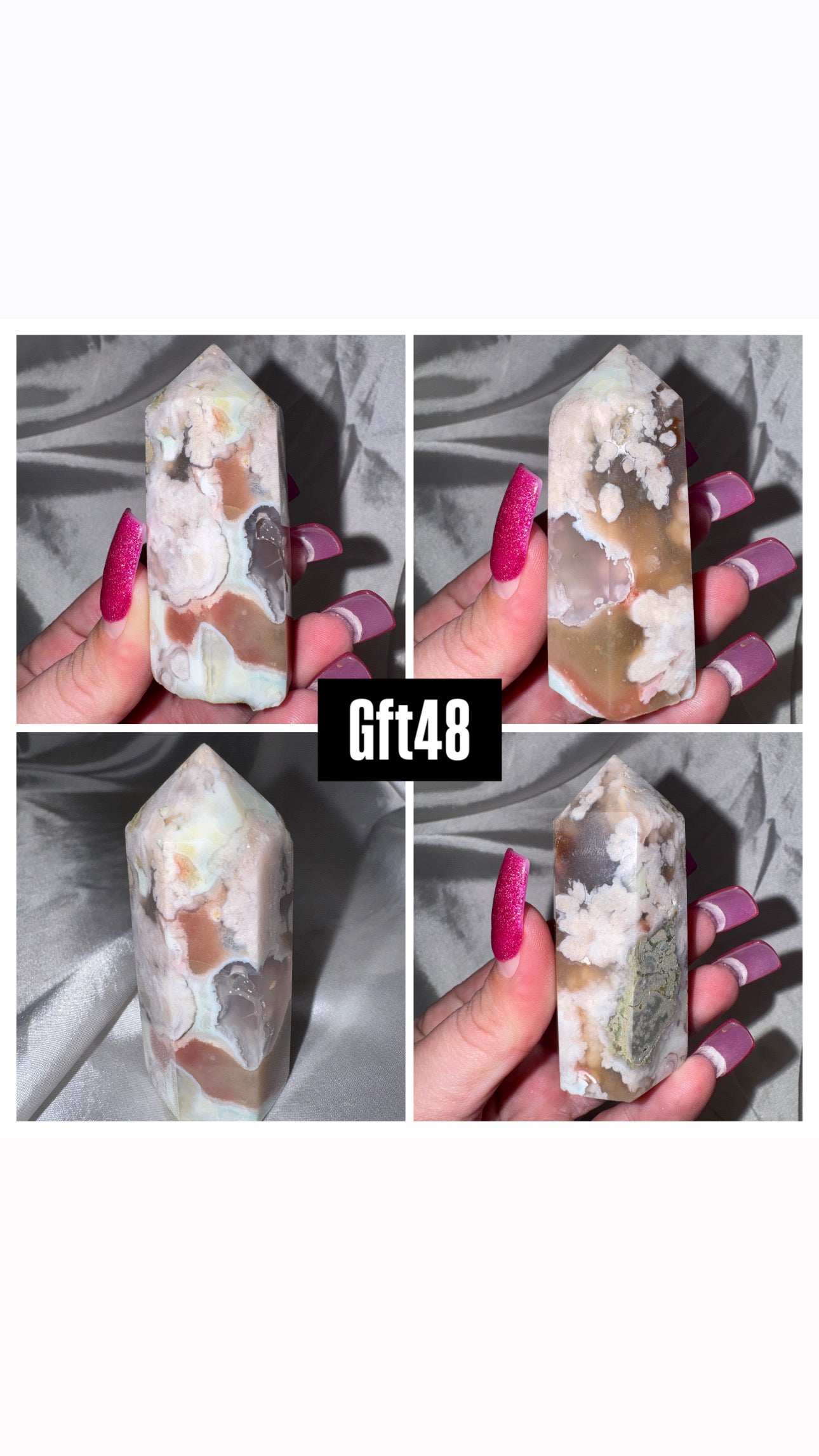 Green Flower Agate Tower