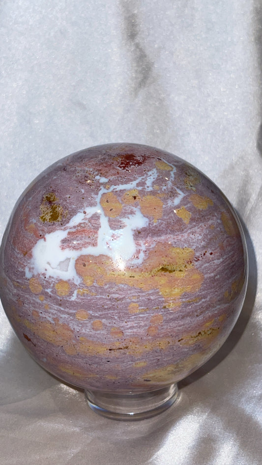 Pink Ocean Jasper AAA XXL Sphere (104mm)