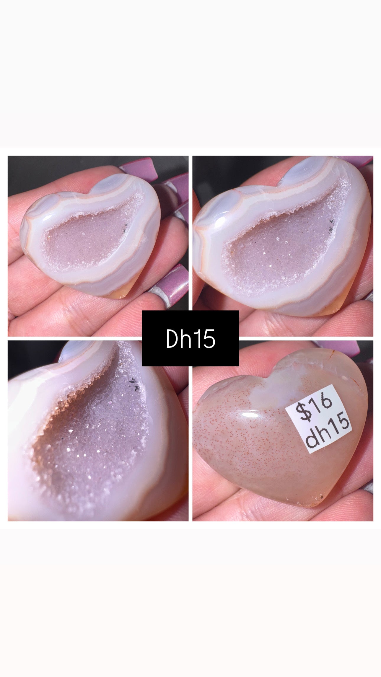 Druzy Agate Heart