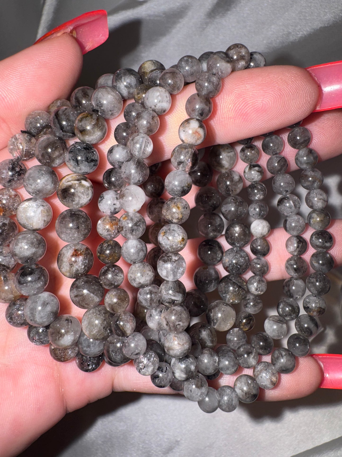 Smoky Herkimer Diamond 6mm/8mm Bracelet