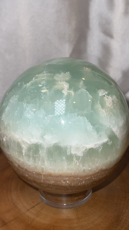 Blue Caribbean Calcite XL Sphere (98mm)