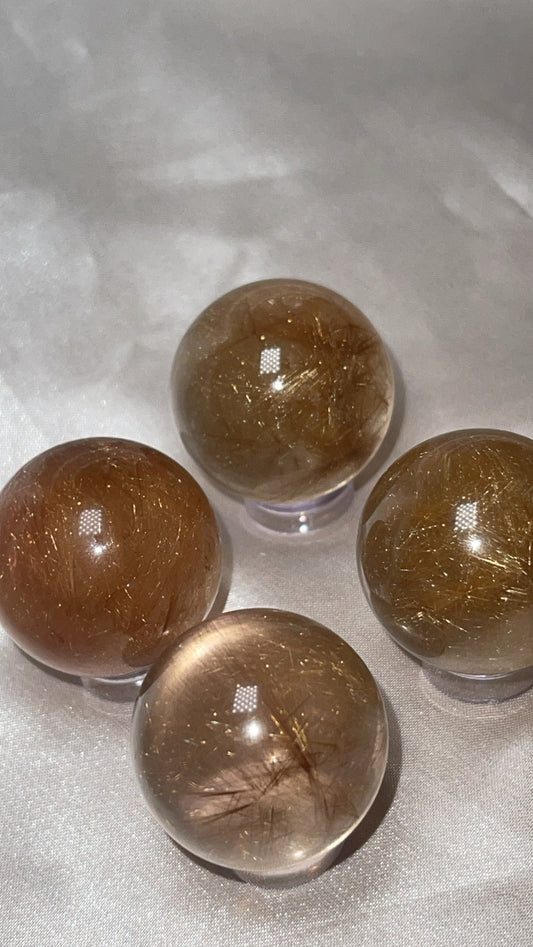 Gold Rutile Quartz AAA Sphere