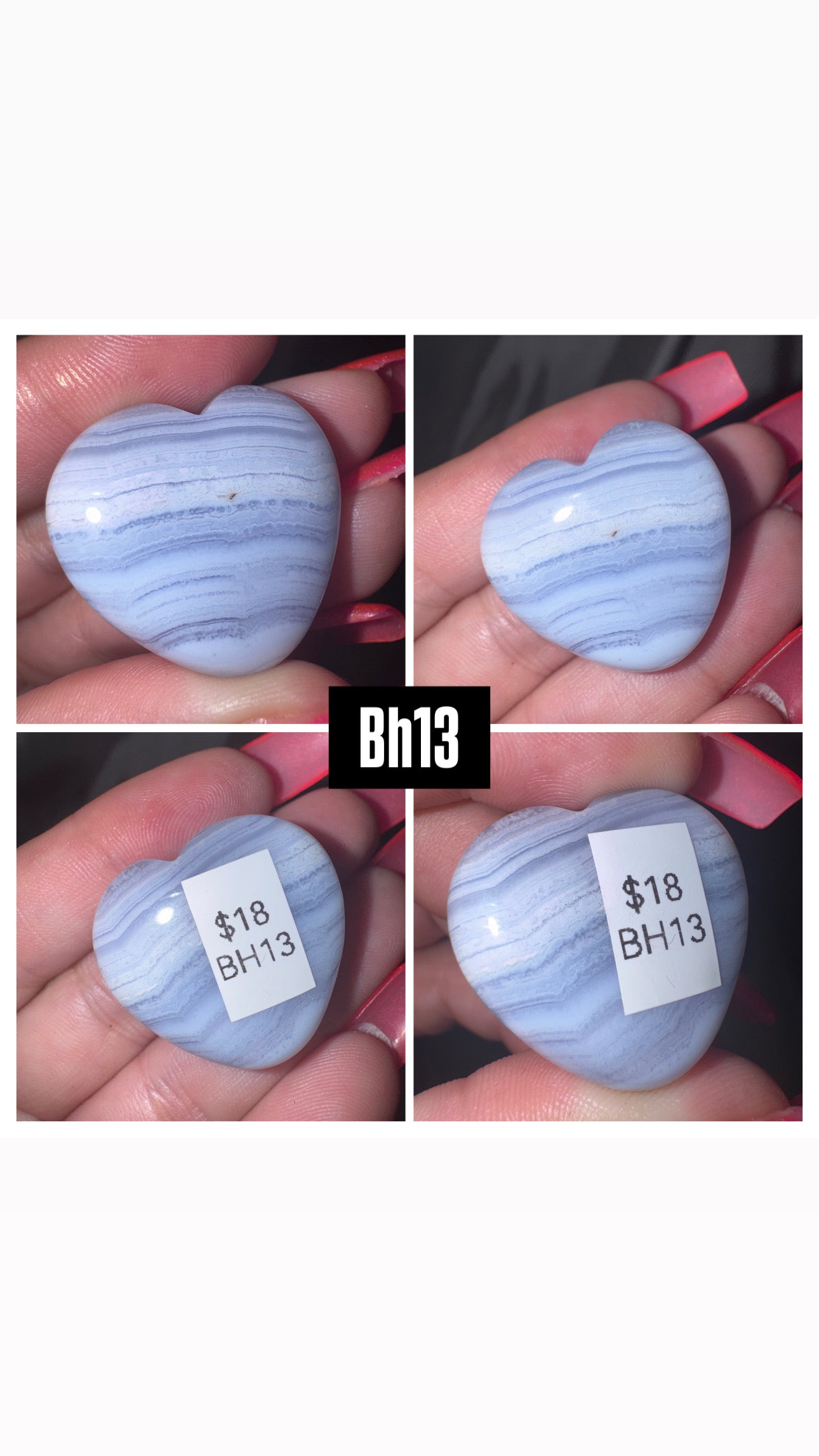 Blue Lace Agate AAA Heart