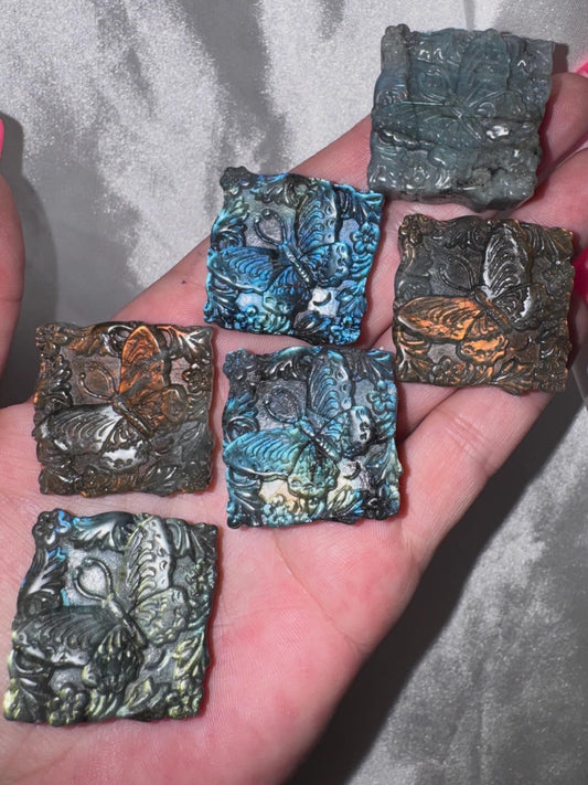 Labradorite Butterfly Carving