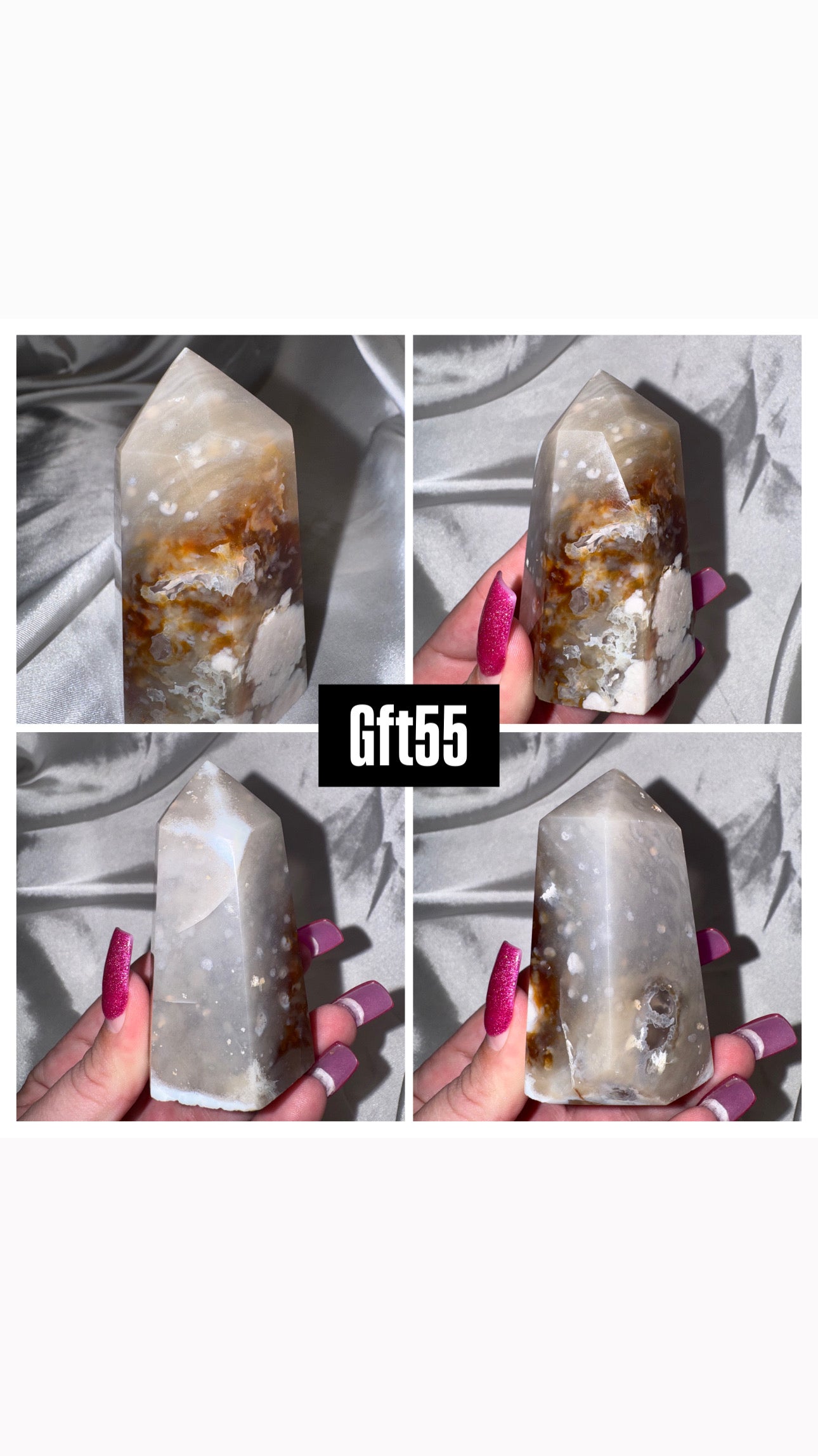 Green Flower Agate Tower