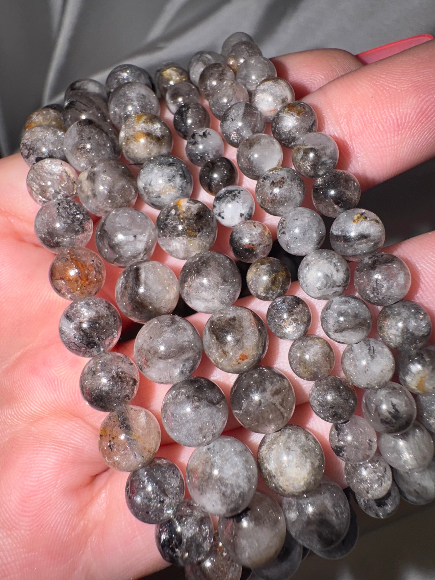 Smoky Herkimer Diamond 6mm/8mm Bracelet
