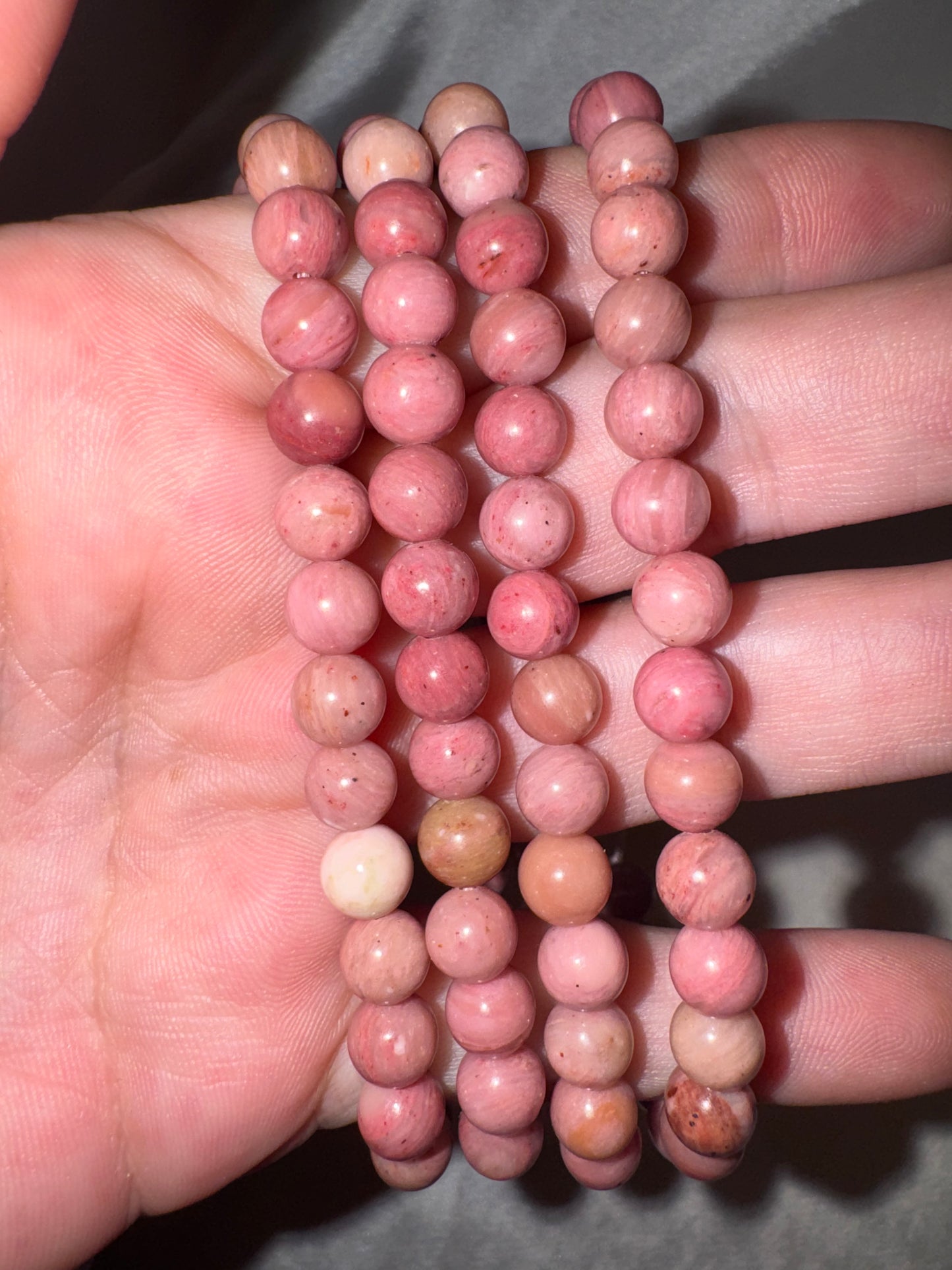 Rhodonite 6mm Adjustable Bracelet