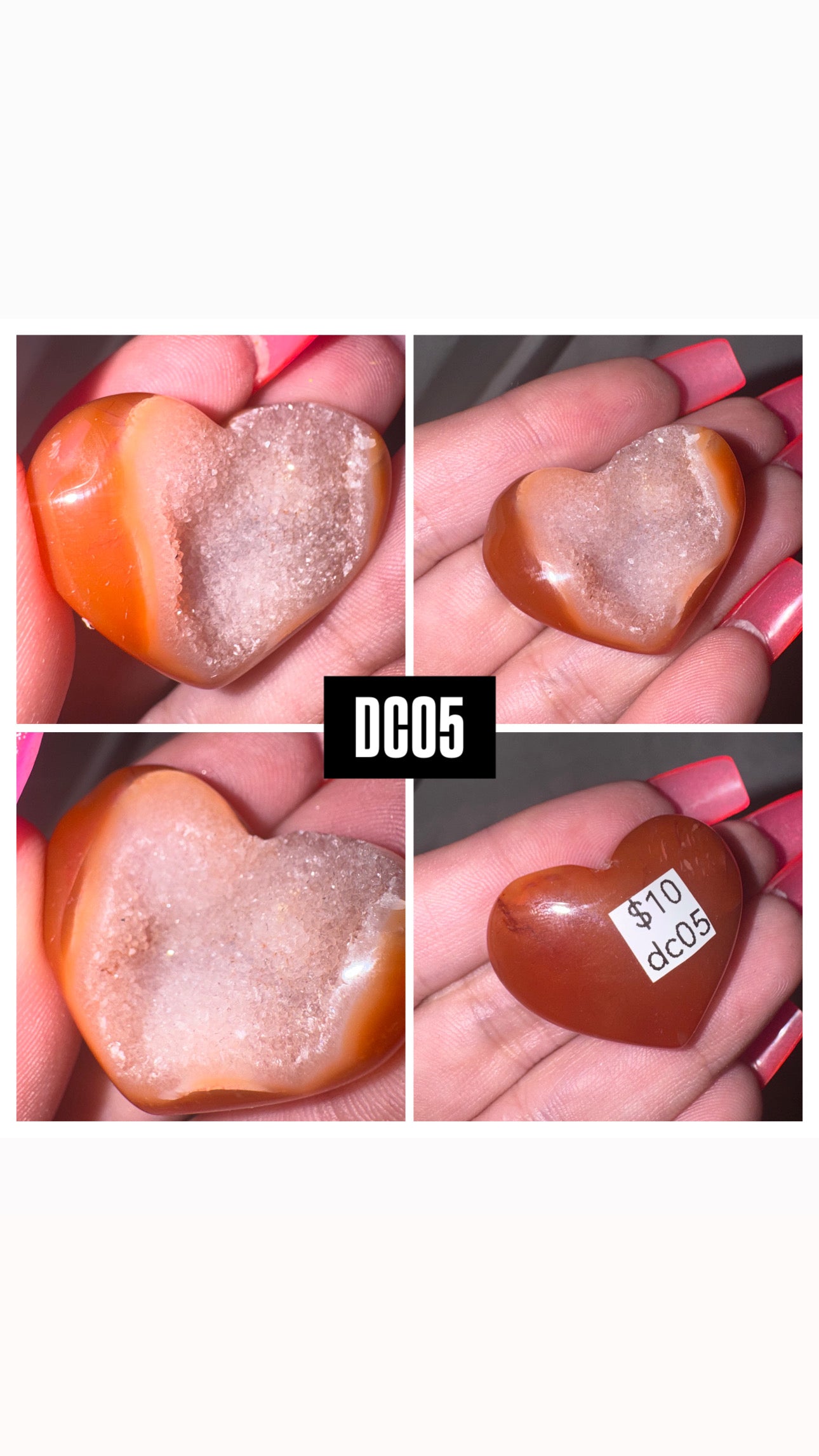 Druzy Carnelian Heart/Palmstone